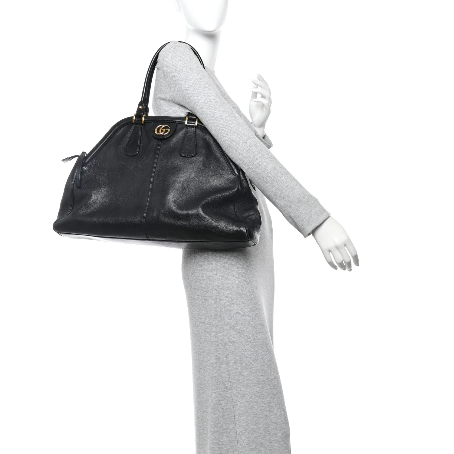 Calfskin Large Re(Belle) Top Handle Bag Black - Image 2