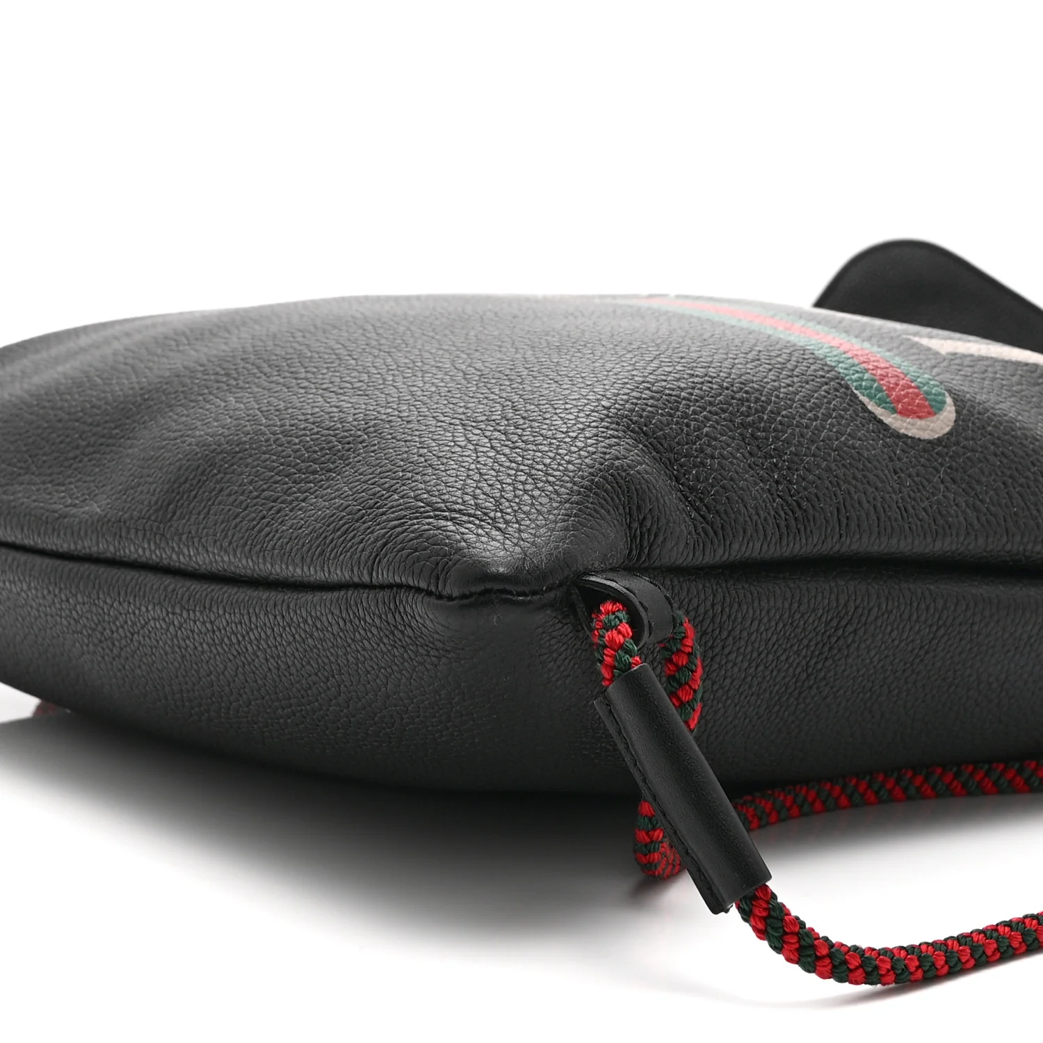 Calfskin Logo Drawstring Backpack Black - Image 11