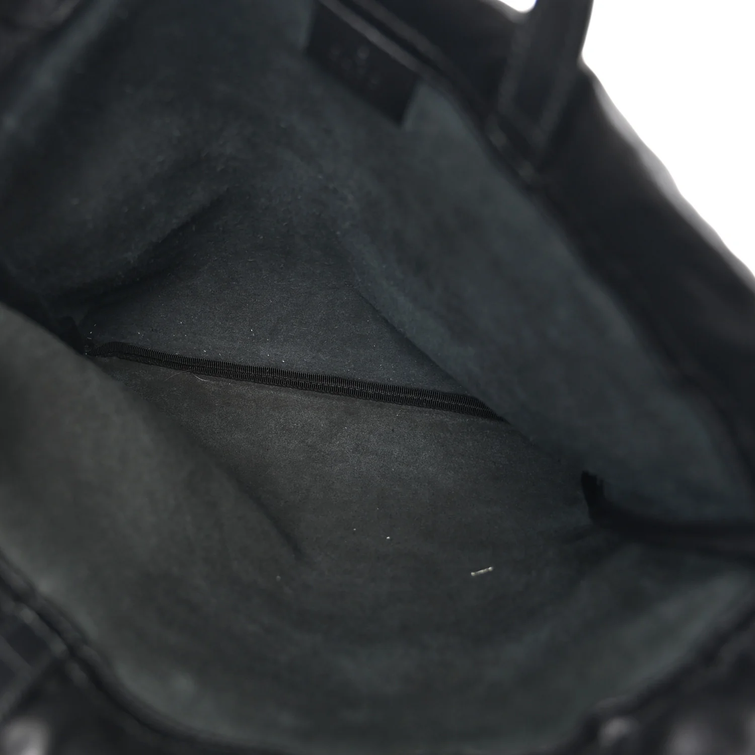 Calfskin Logo Drawstring Backpack Black - Image 6