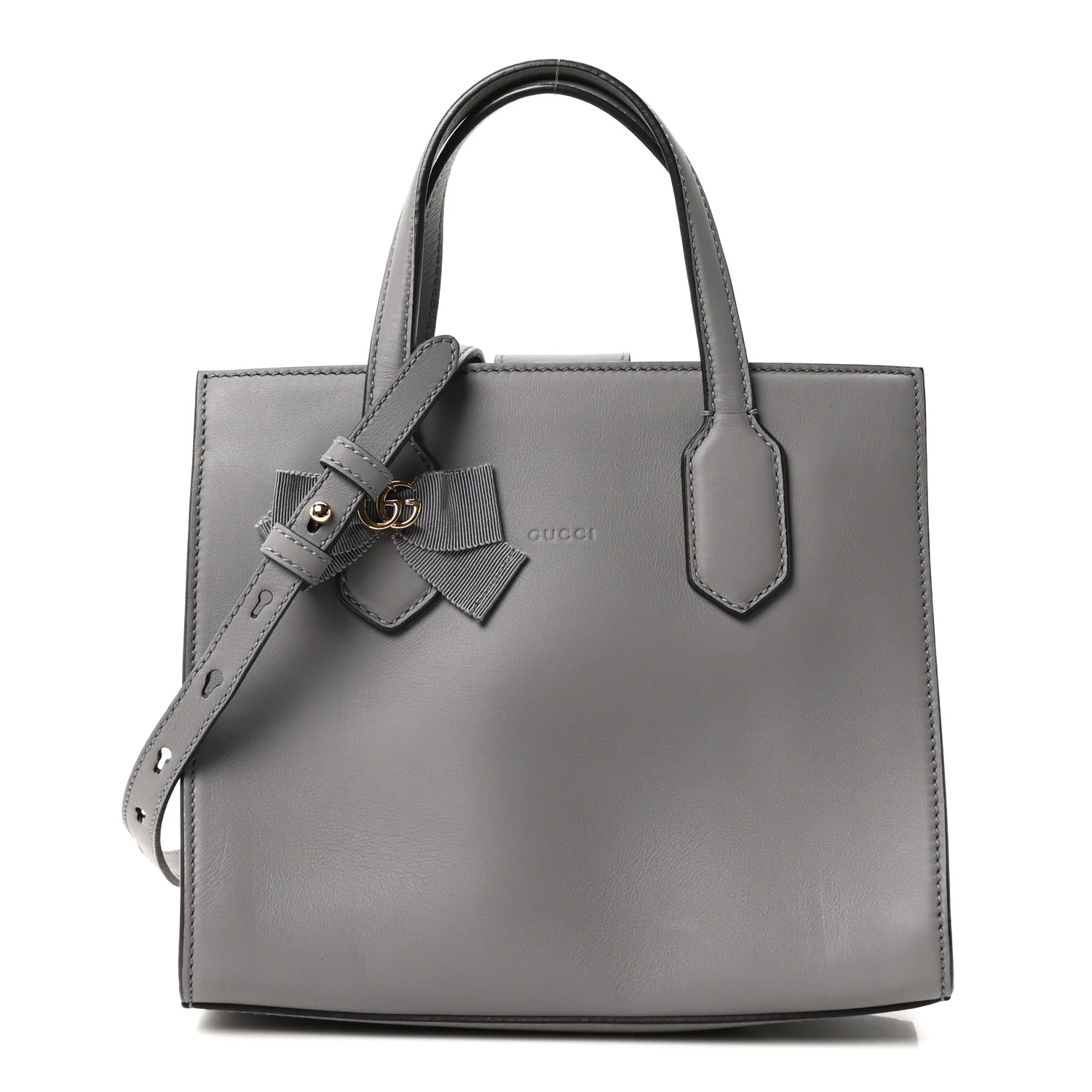 Calfskin Marmont Ribbon Top Handle Bag Deep Grey