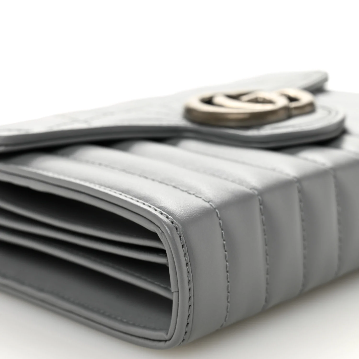 Calfskin Matelasse Aria GG Marmont Chain Wallet Deep Grey - Image 9