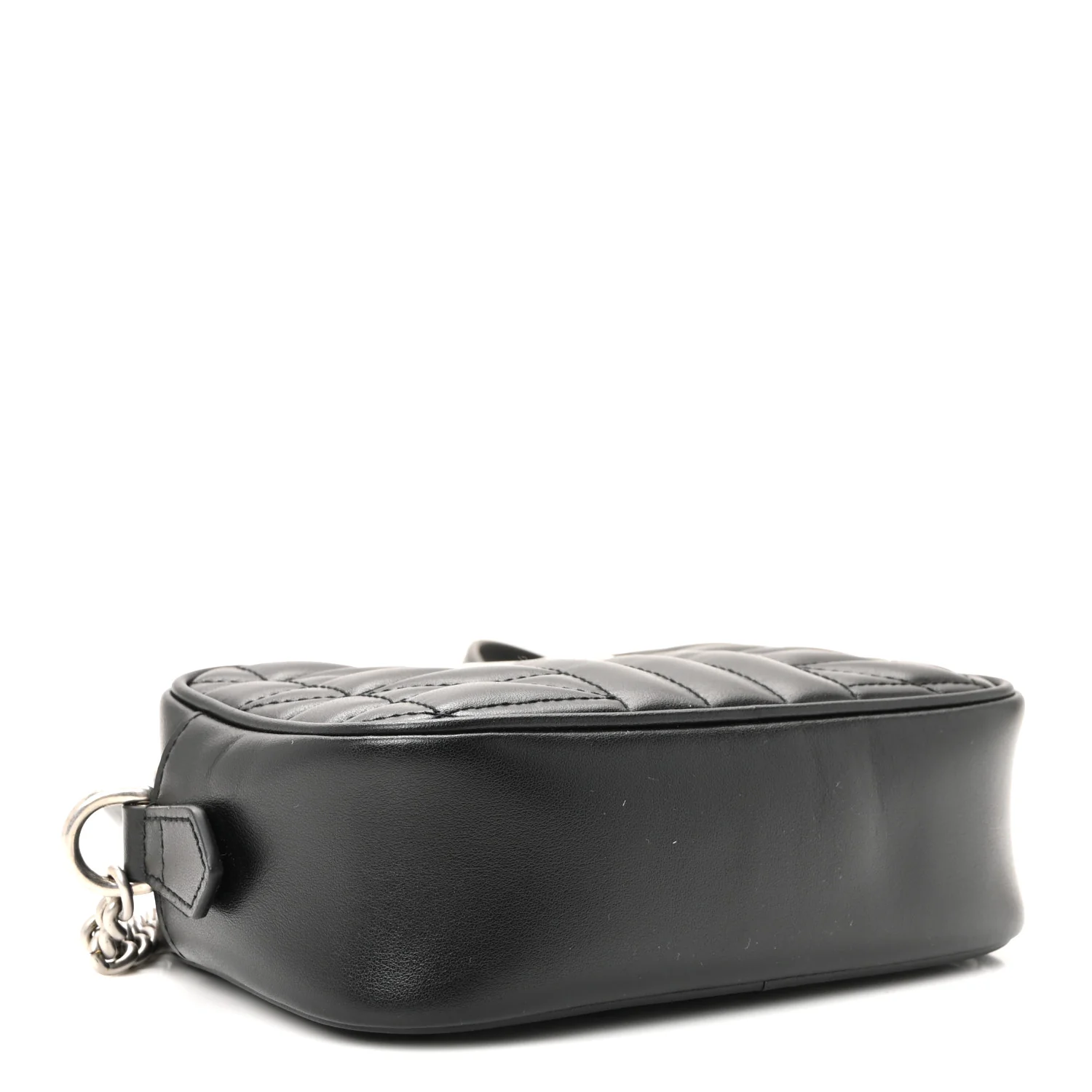 Calfskin Matelasse Aria Mini GG Marmont Chain Shoulder Bag Black - Image 4