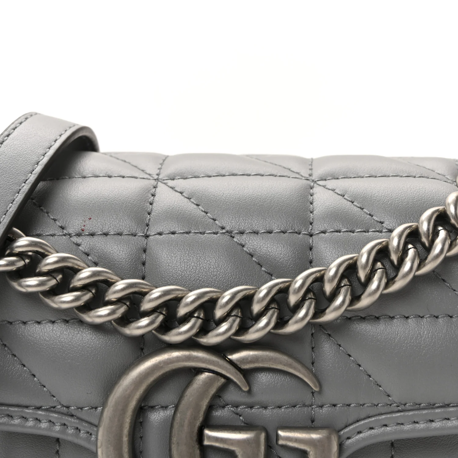 Calfskin Matelasse Aria Mini GG Marmont Shoulder Bag Deep Grey - Image 7