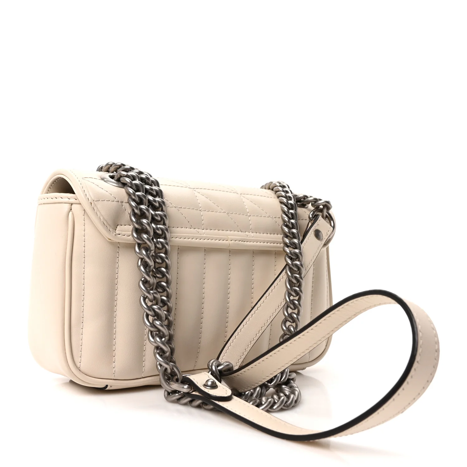 Calfskin Matelasse Aria Mini GG Marmont Shoulder Bag Mystic White - Image 2