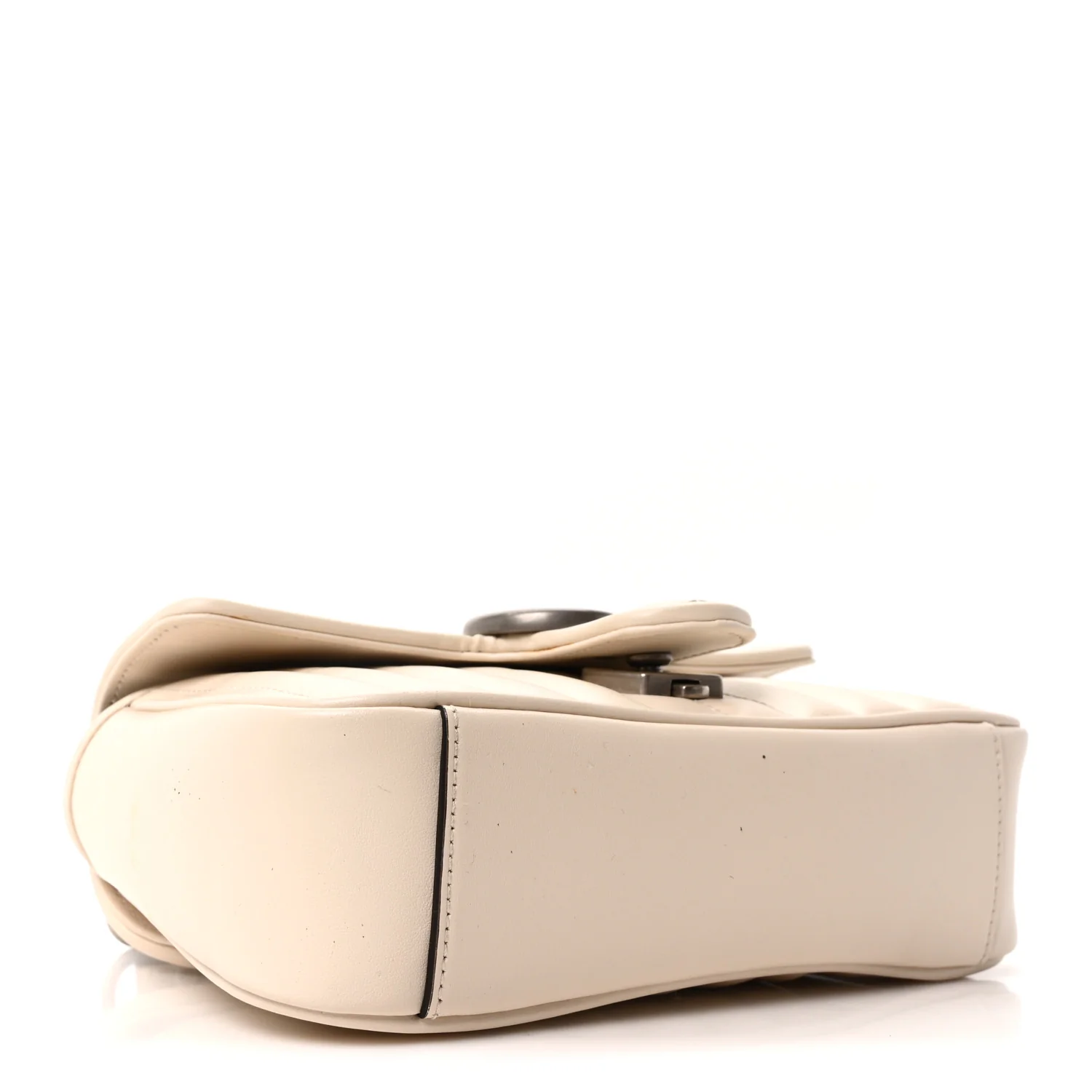 Calfskin Matelasse Aria Mini GG Marmont Shoulder Bag Mystic White - Image 3