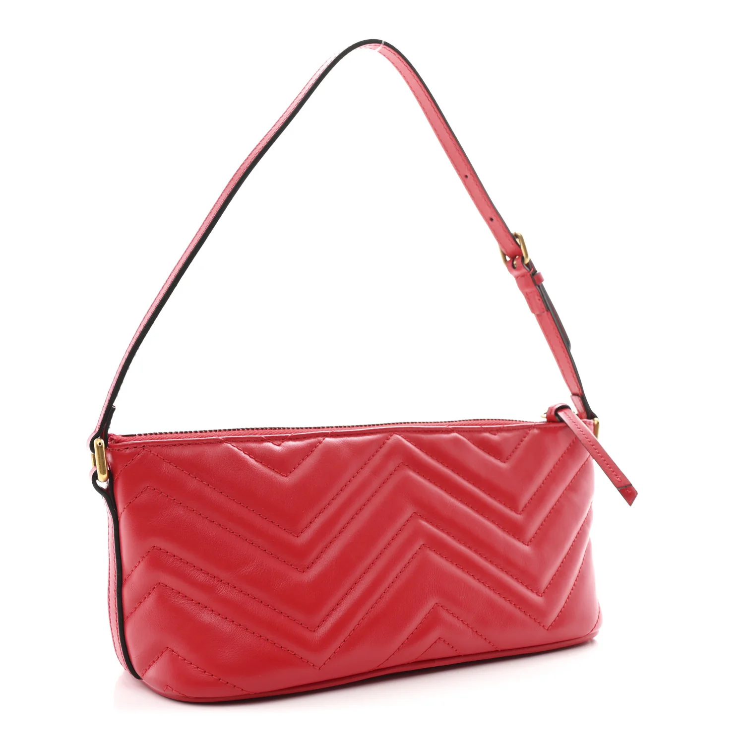 Calfskin Matelasse Chevron GG Marmont Sling Shoulder Bag Rosso - Image 3