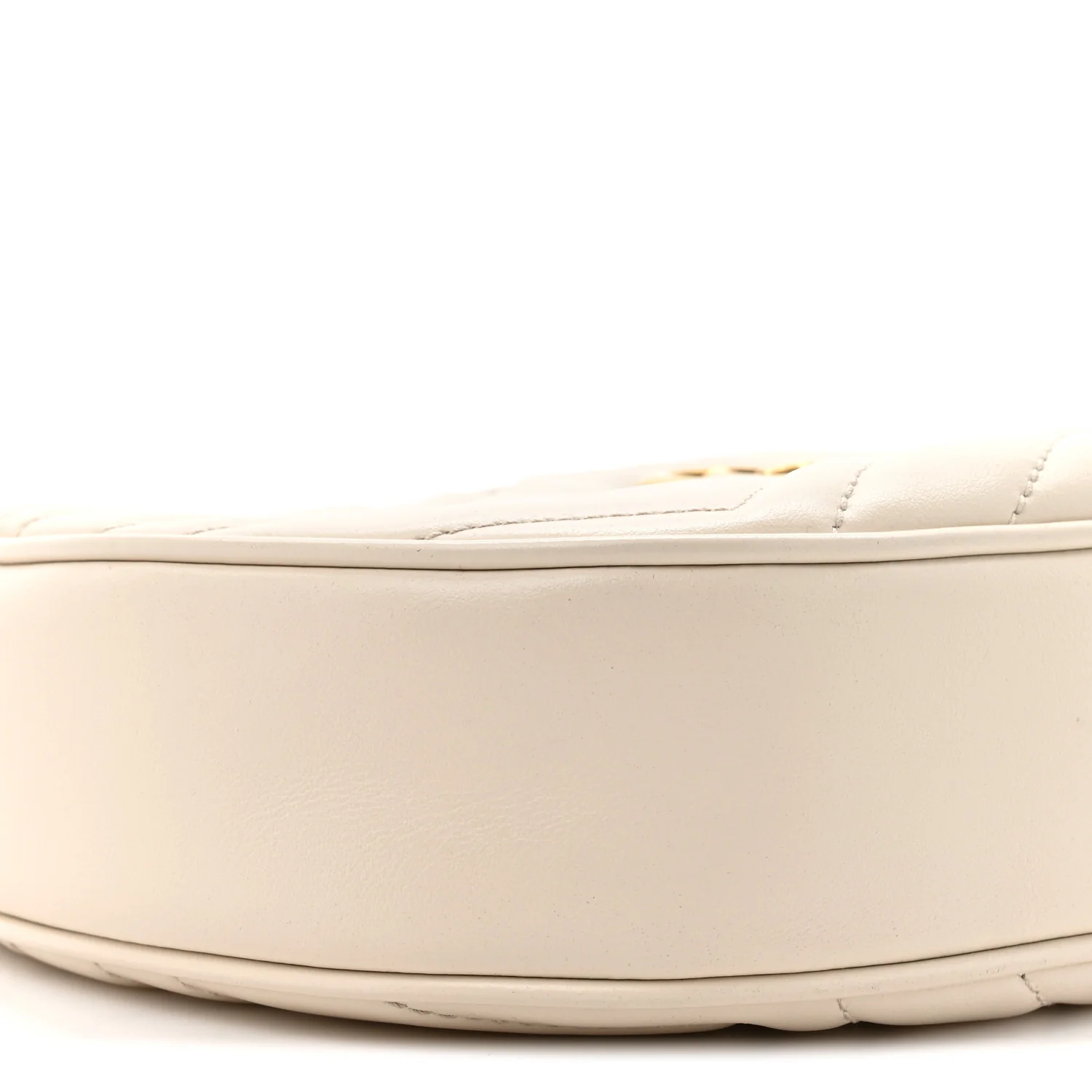 Calfskin Matelasse Chevron Mini GG Marmont Half Moon Hobo Mystic White - Image 10