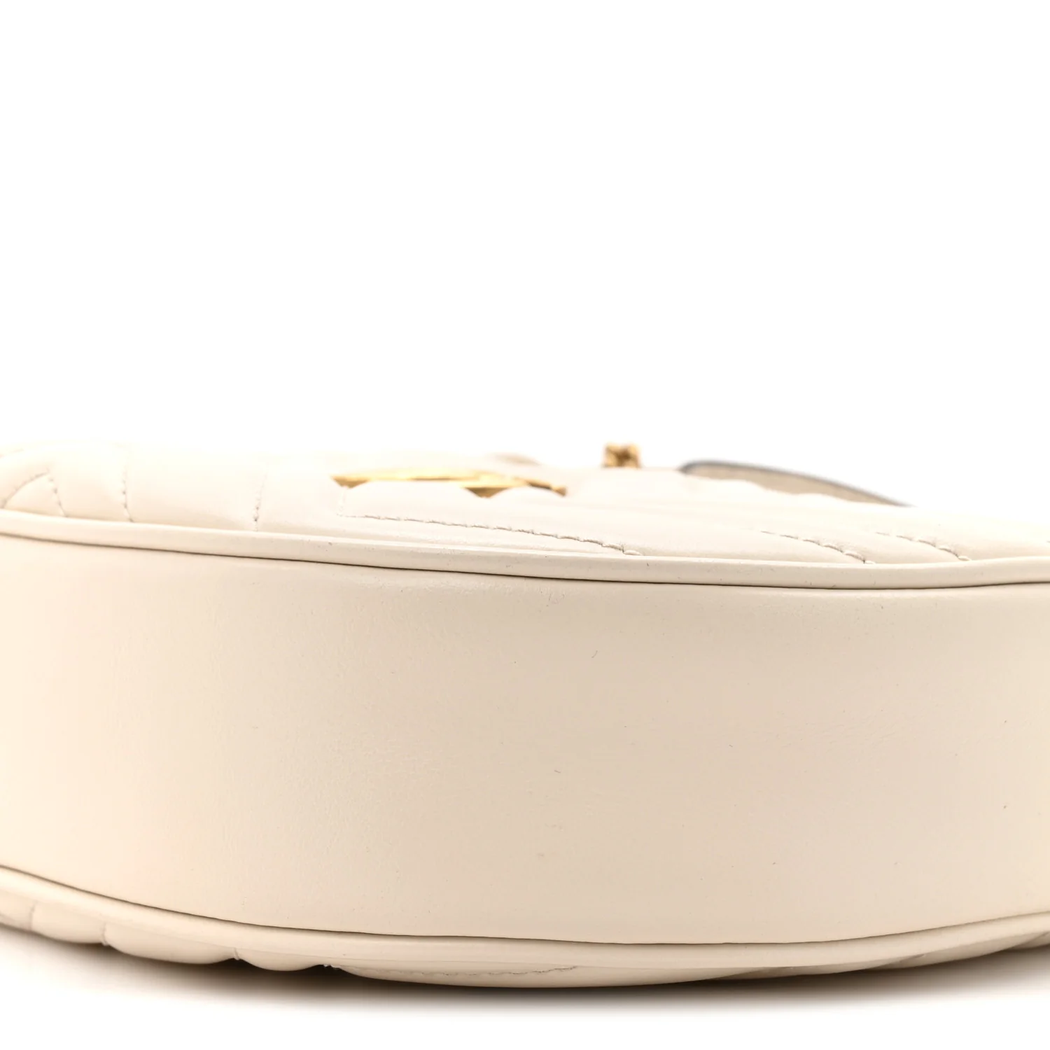 Calfskin Matelasse Chevron Mini GG Marmont Half Moon Hobo Mystic White - Image 9