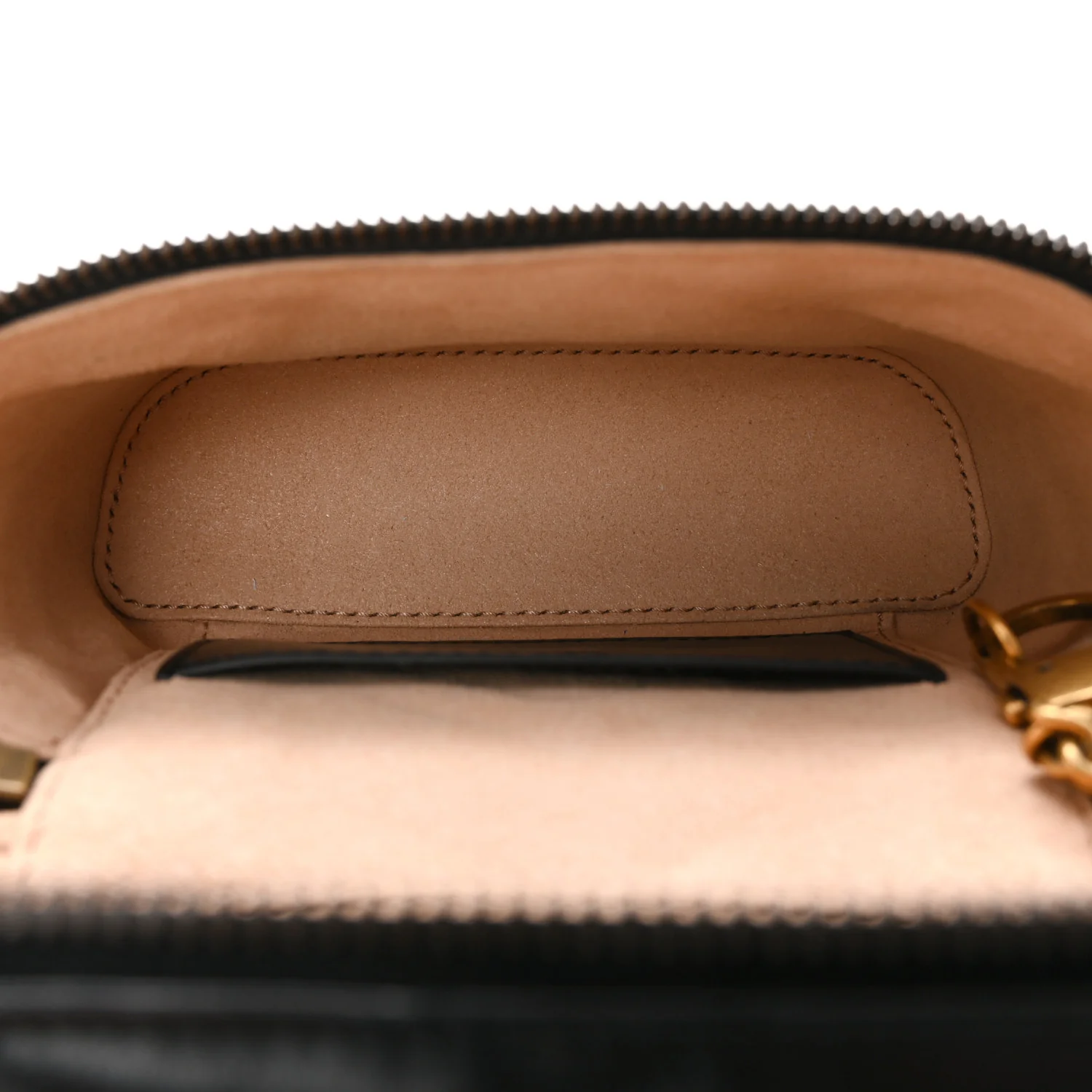 Calfskin Matelasse Chevron Mini GG Marmont Top Handle Bag Black - Image 5