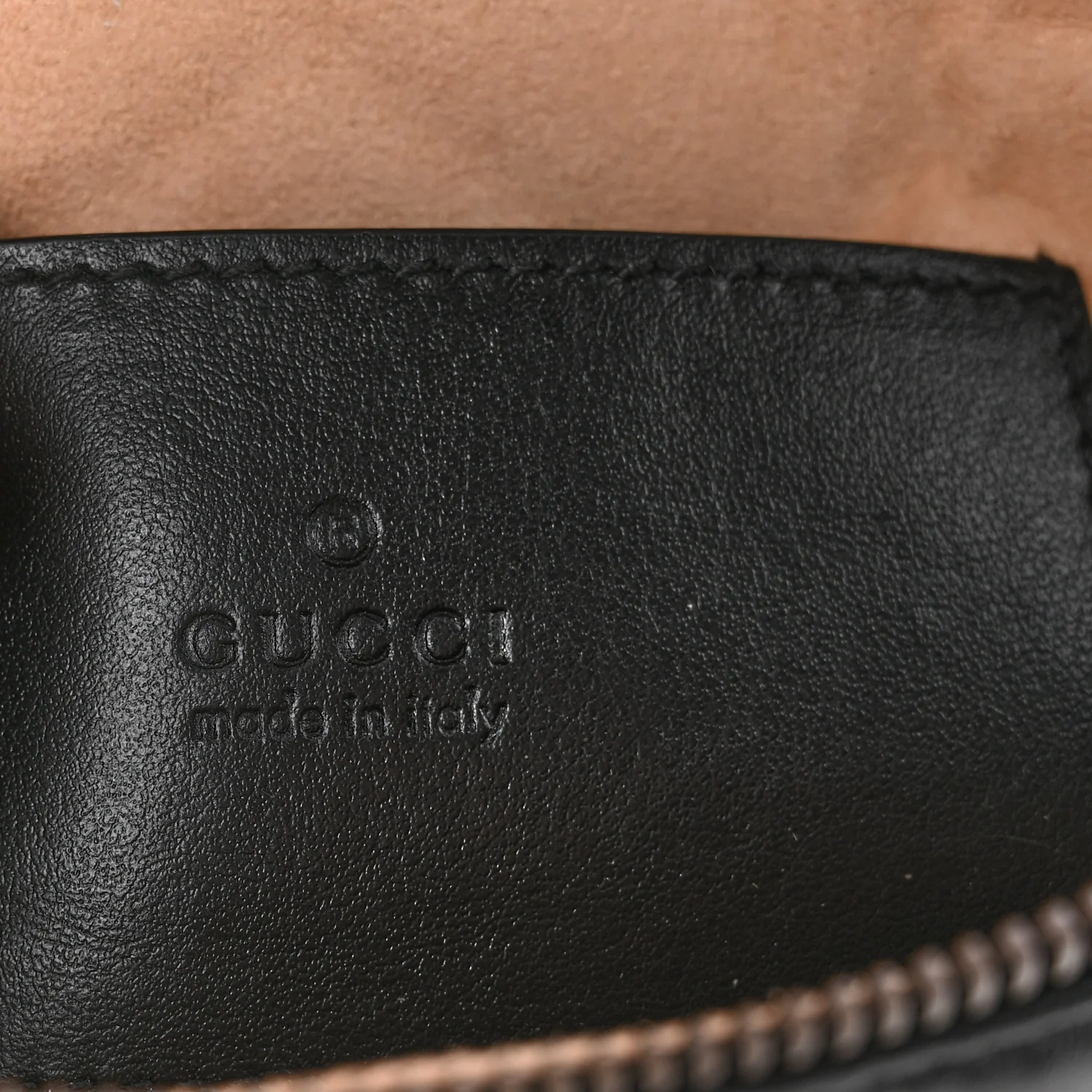 Calfskin Matelasse Chevron Mini GG Marmont Top Handle Bag Black - Image 6
