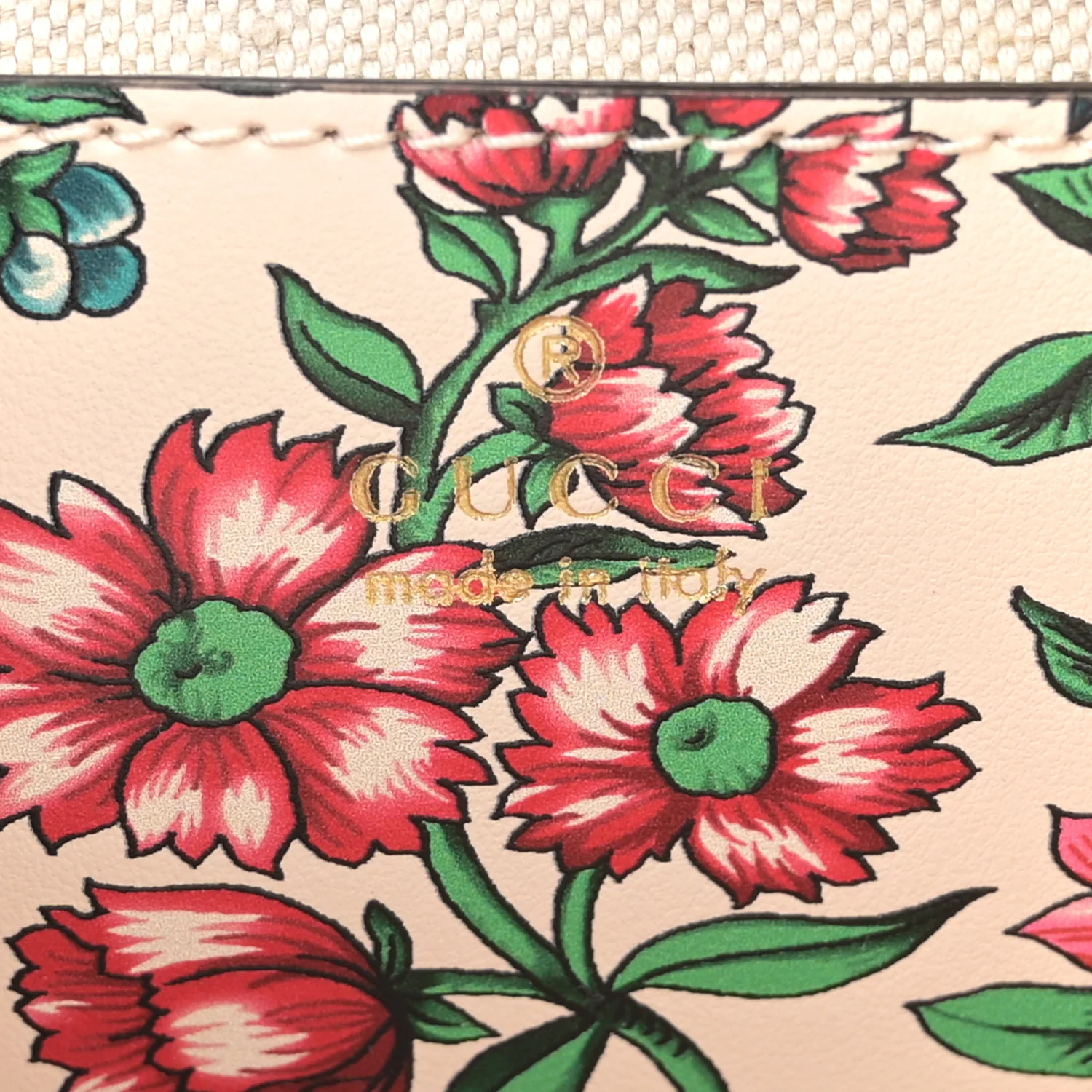 Calfskin Matelasse Diagonal Brit Roses Print Mini Interlocking G Heart Shoulder Bag White Multicolor - Image 11