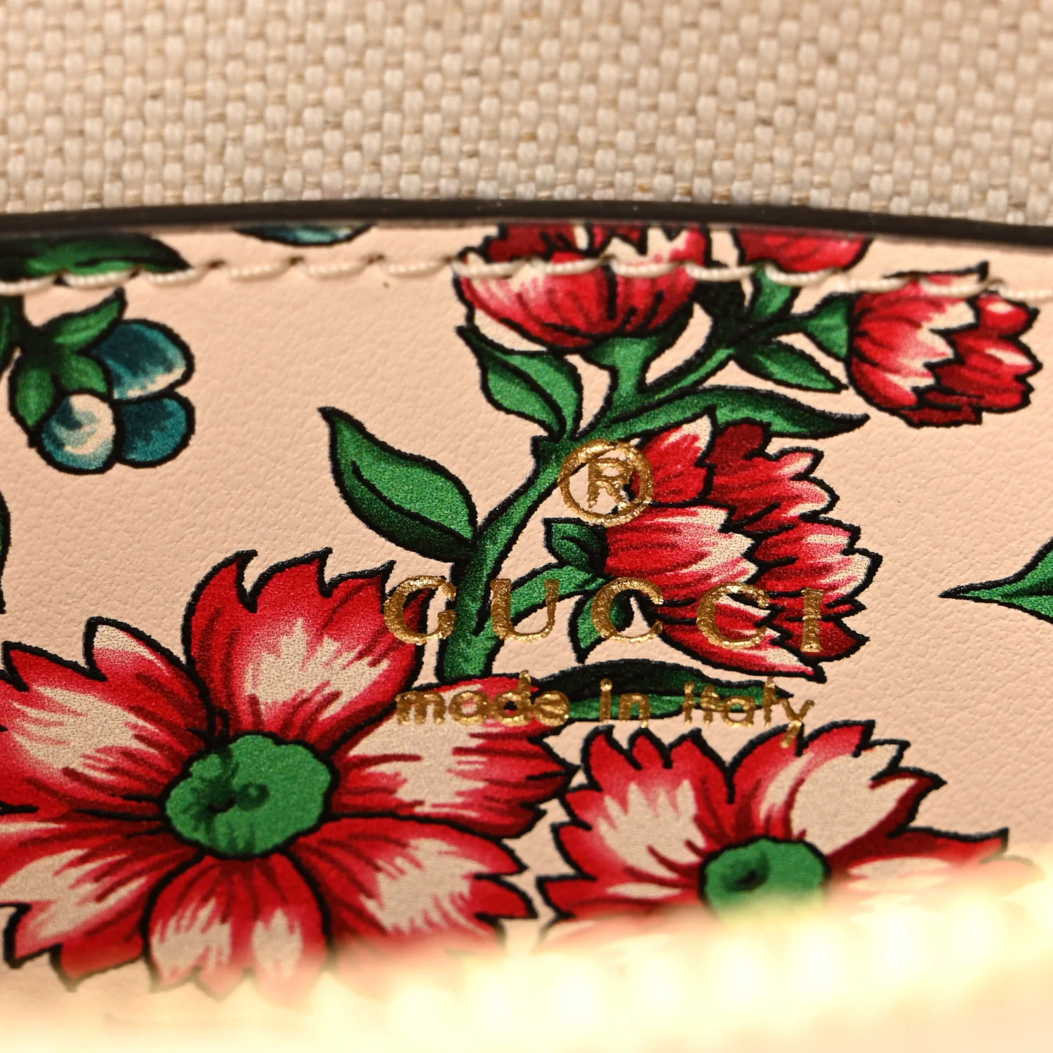 Calfskin Matelasse Diagonal Brit Roses Print Mini Interlocking G Heart Shoulder Bag  White Multicolor - Image 6