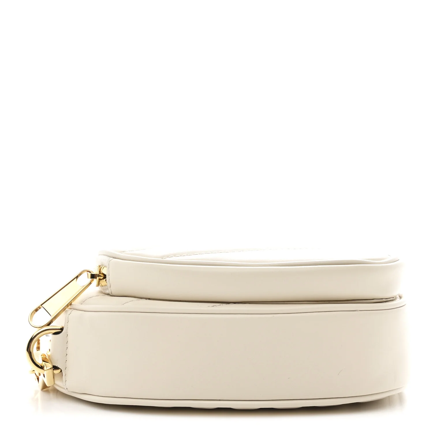 Calfskin Matelasse Diagonal Mini Interlocking G Heart Shoulder Bag Mystic White - Image 4