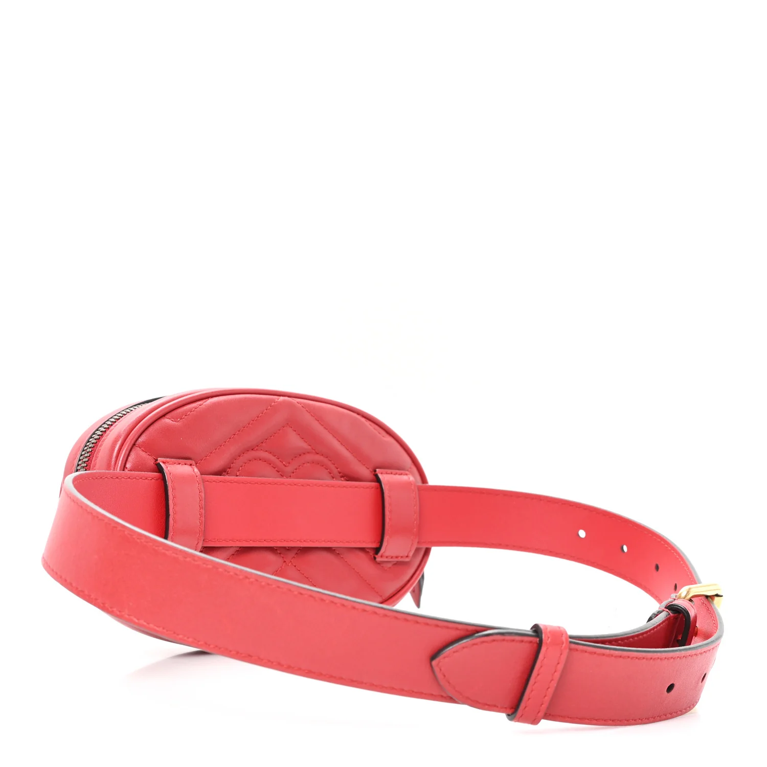 Calfskin Matelasse GG Marmont Belt Bag 75 30 Hibiscus Red - Image 3