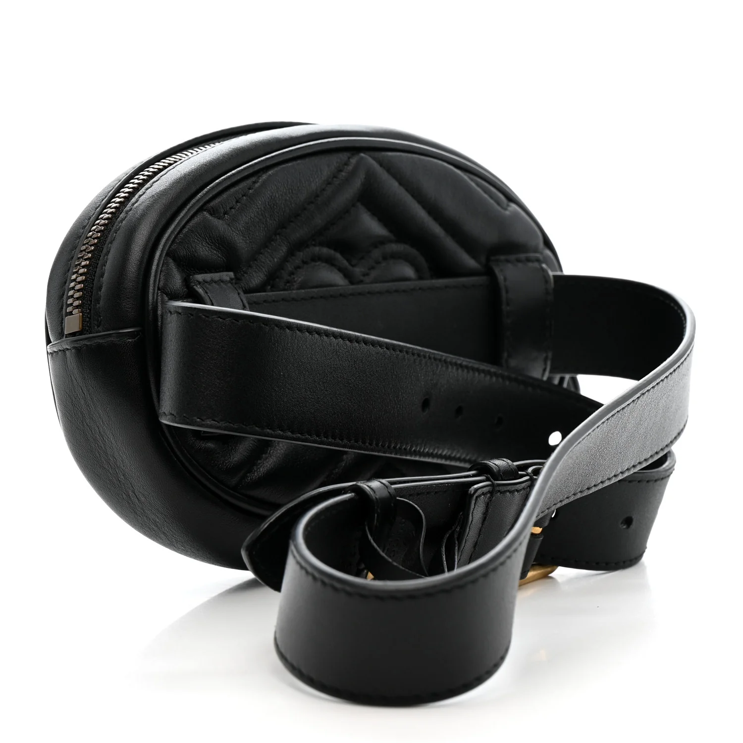 Calfskin Matelasse GG Marmont Belt Bag 85 34 Black - Image 3