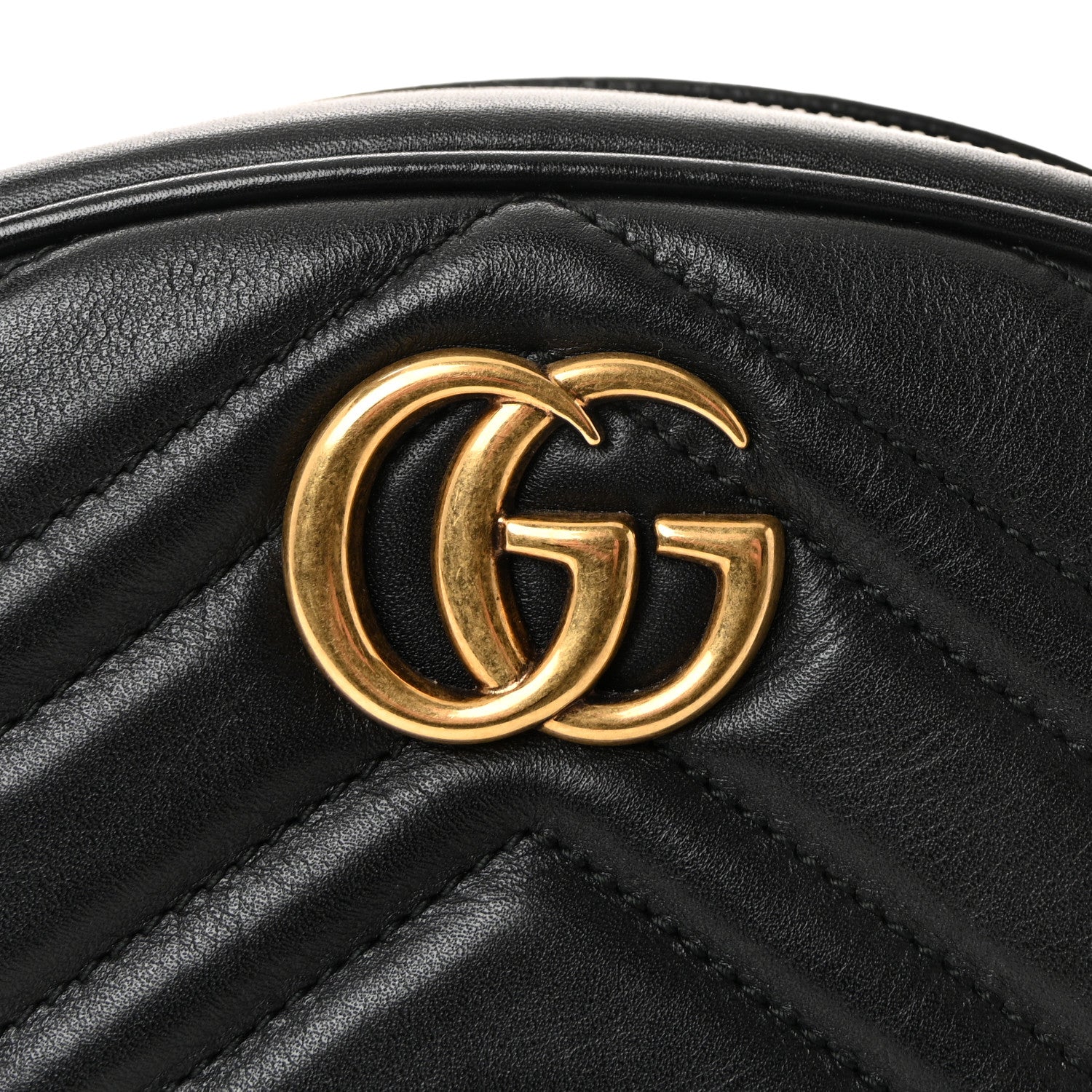 Calfskin Matelasse GG Marmont Belt Bag 85 34 Black - Image 8