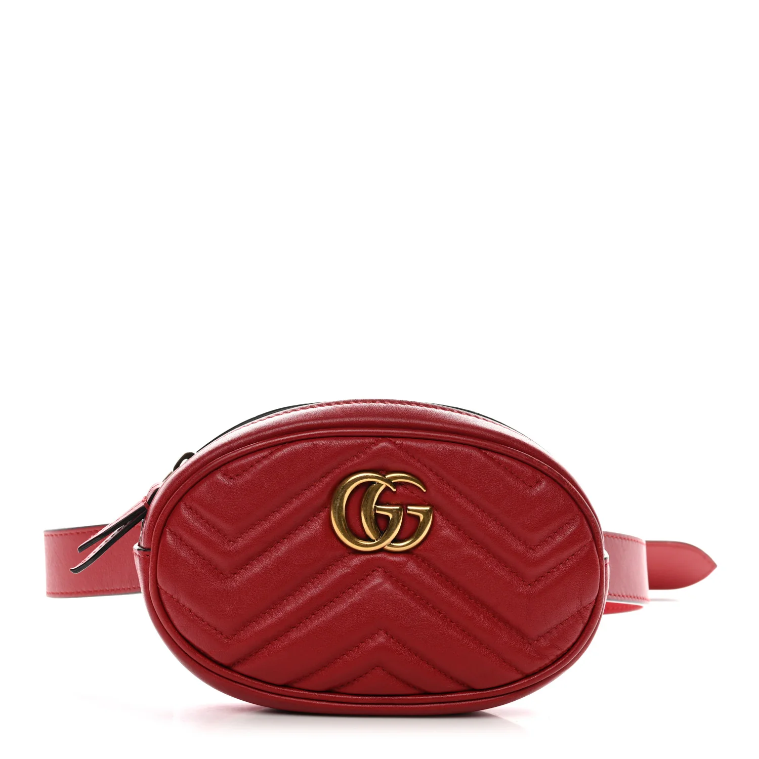 Calfskin Matelasse GG Marmont Belt Bag 85 34 Hibiscus Red - Image 2