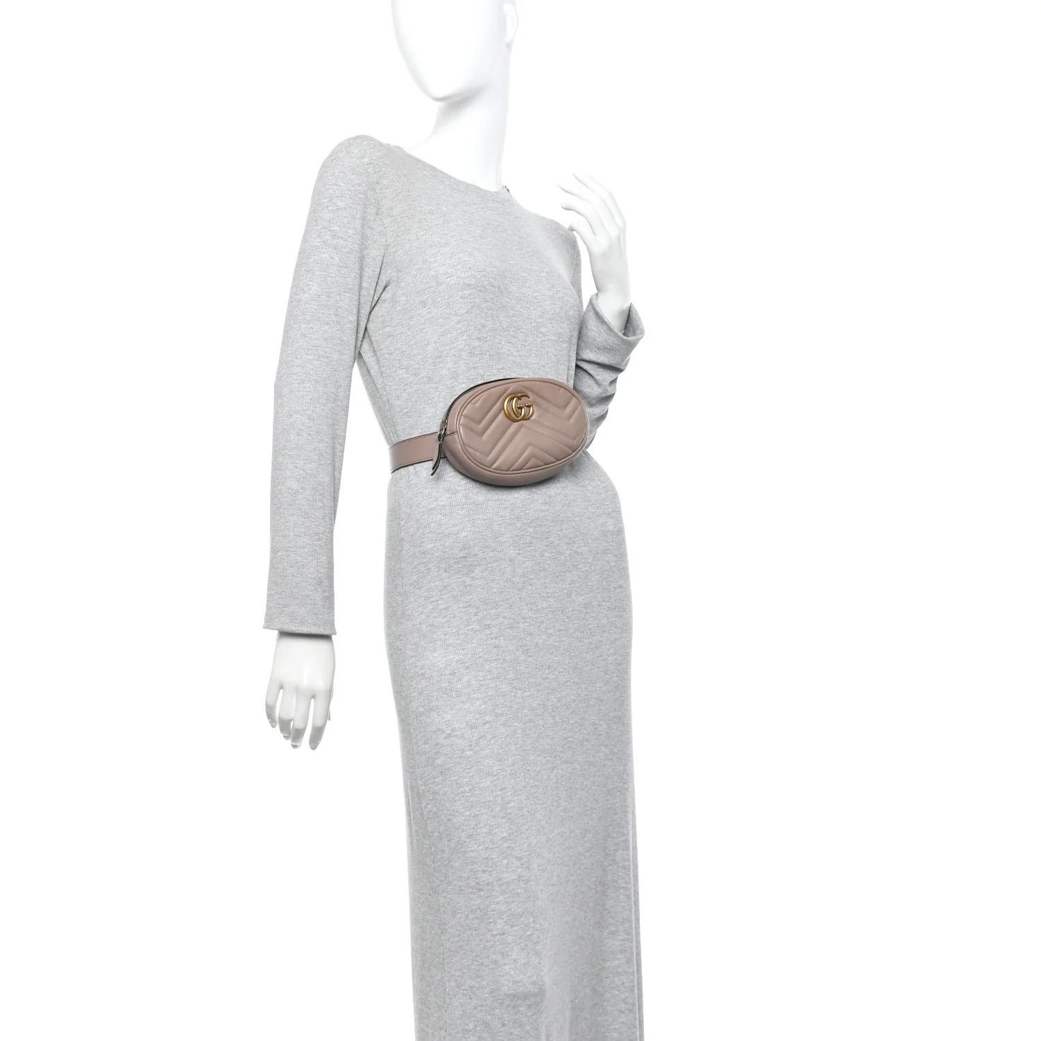 Calfskin Matelasse GG Marmont Belt Bag 85 34 Porcelain Rose - Image 2