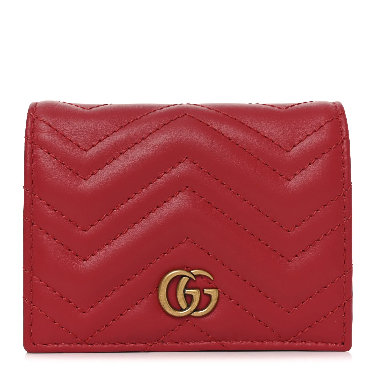 Calfskin Matelasse GG Marmont Card Case Wallet