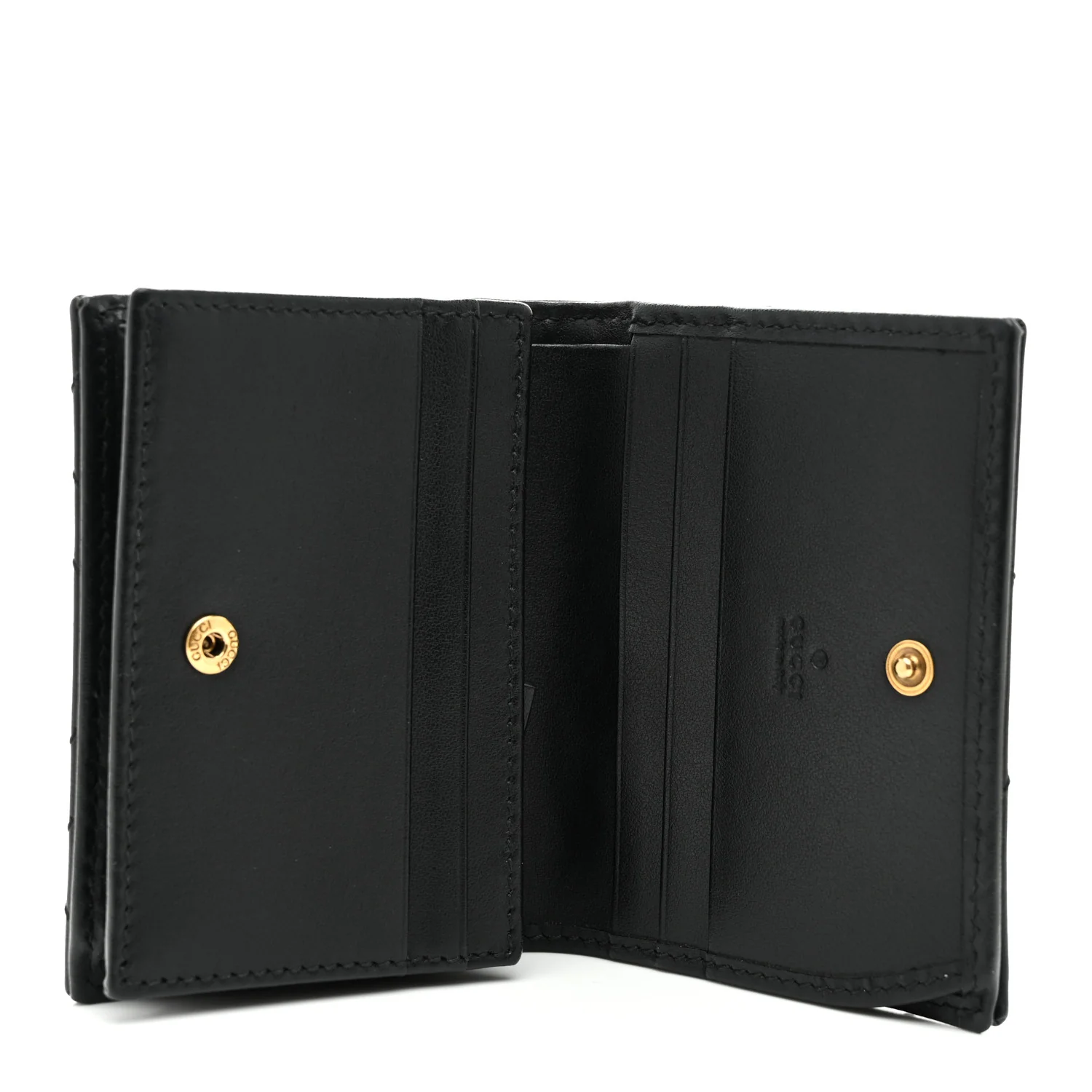 Calfskin Matelasse GG Marmont Card Case Wallet Black - Image 5