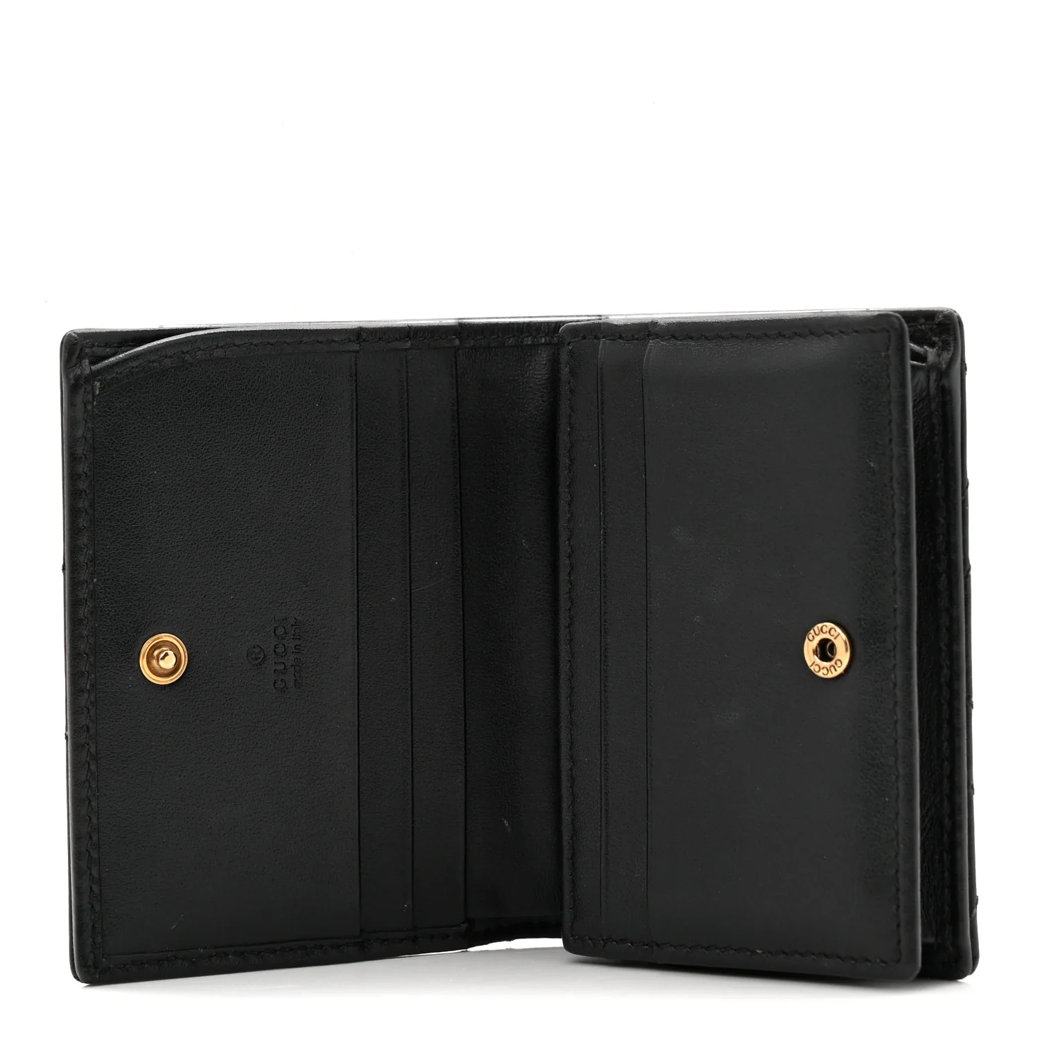 Calfskin Matelasse GG Marmont Card Case Wallet Black - Image 5