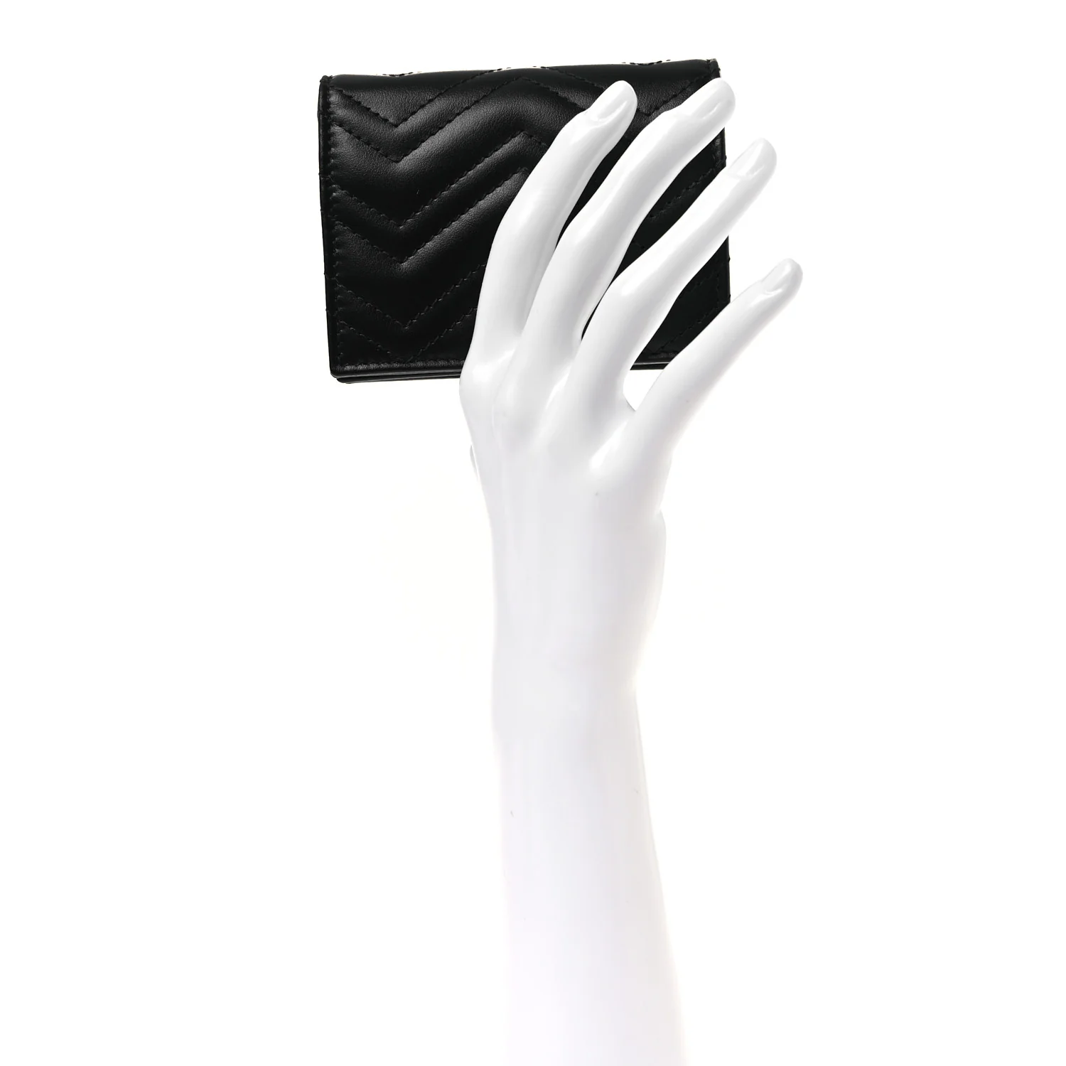 Calfskin Matelasse GG Marmont Card Case Wallet Black - Image 2