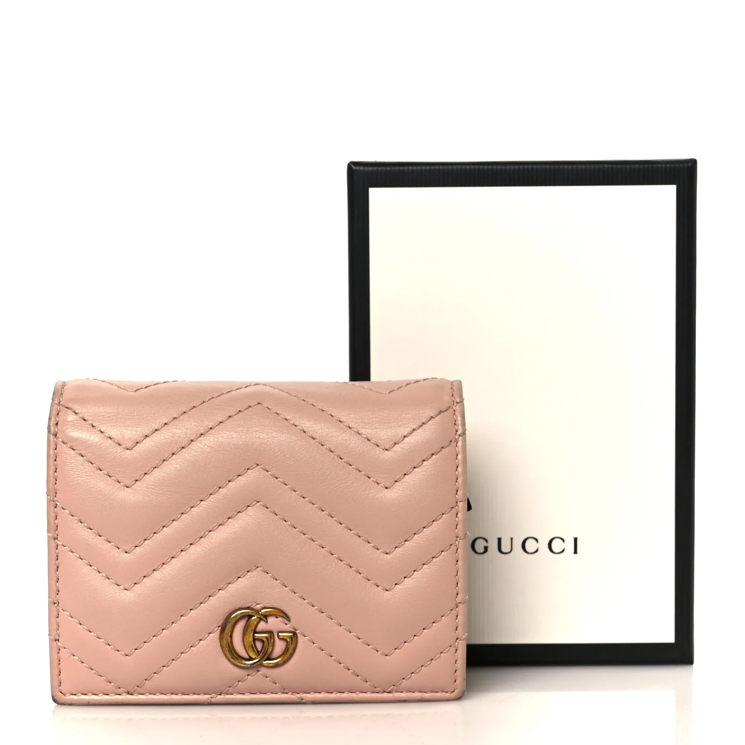 Calfskin Matelasse GG Marmont Card Case Wallet Perfect Pink - Image 9