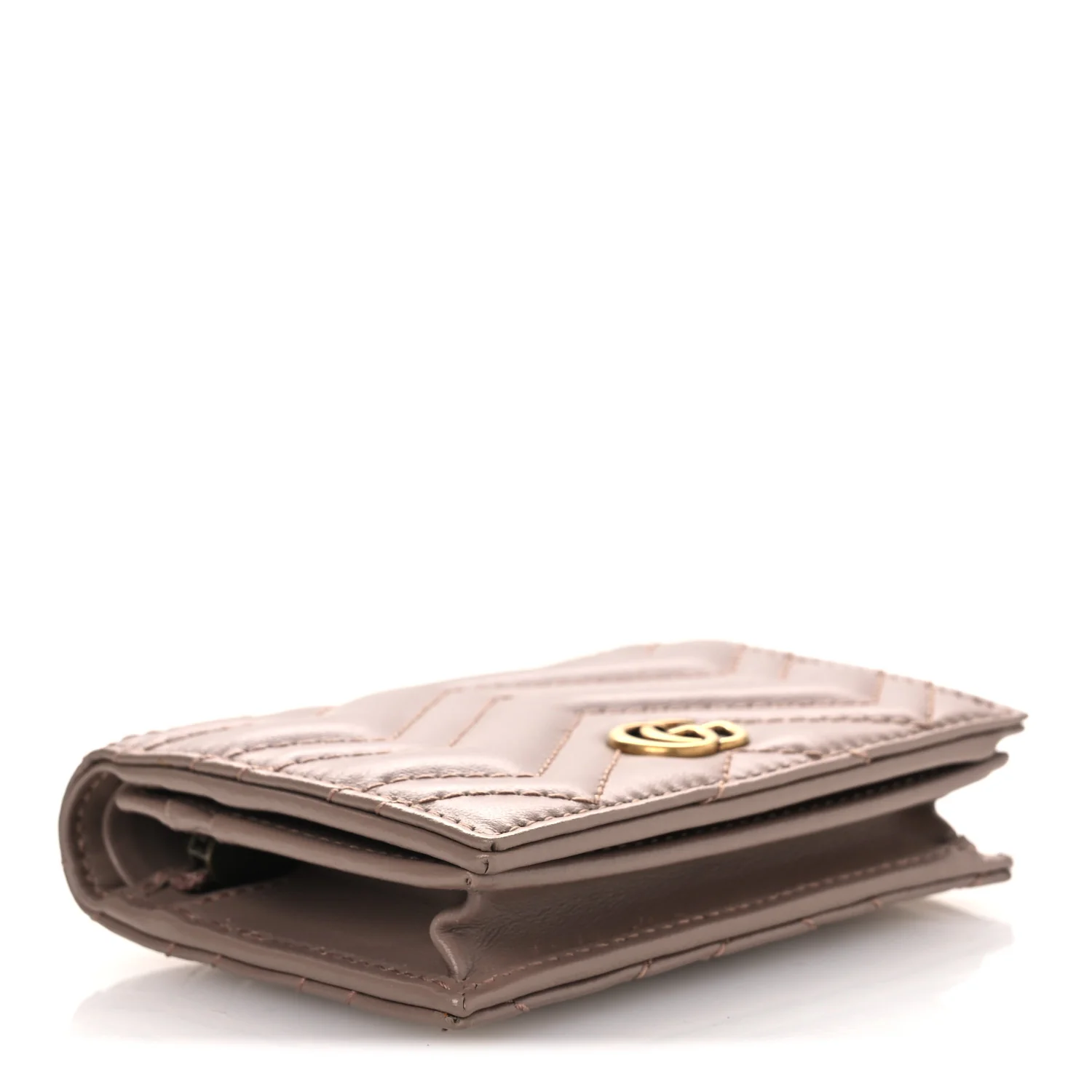 Calfskin Matelasse GG Marmont Card Case Wallet Porcelain Rose - Image 4
