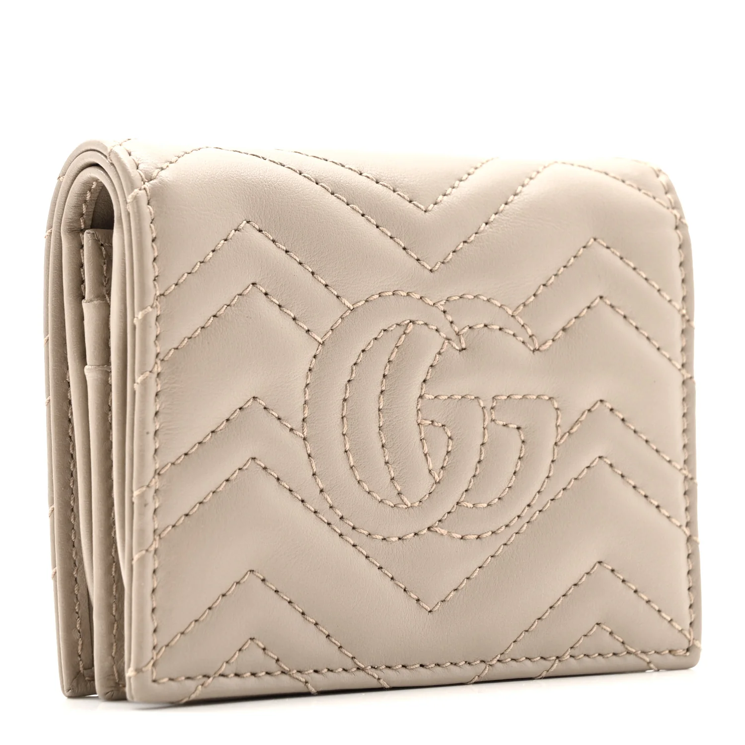 Calfskin Matelasse GG Marmont Card Case Wallet Porcelain Rose - Image 3