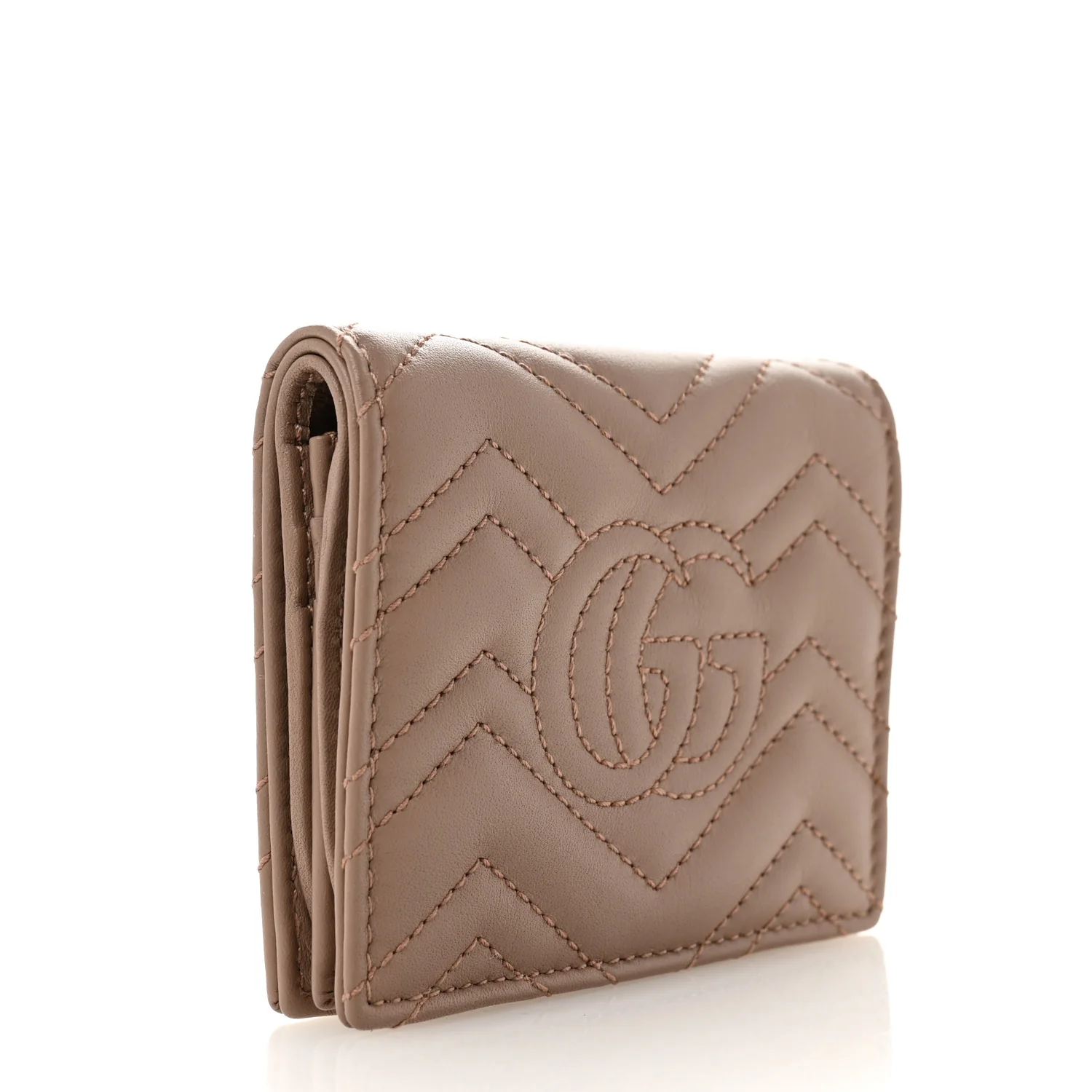 Calfskin Matelasse GG Marmont Card Case Wallet Porcelain Rose - Image 3