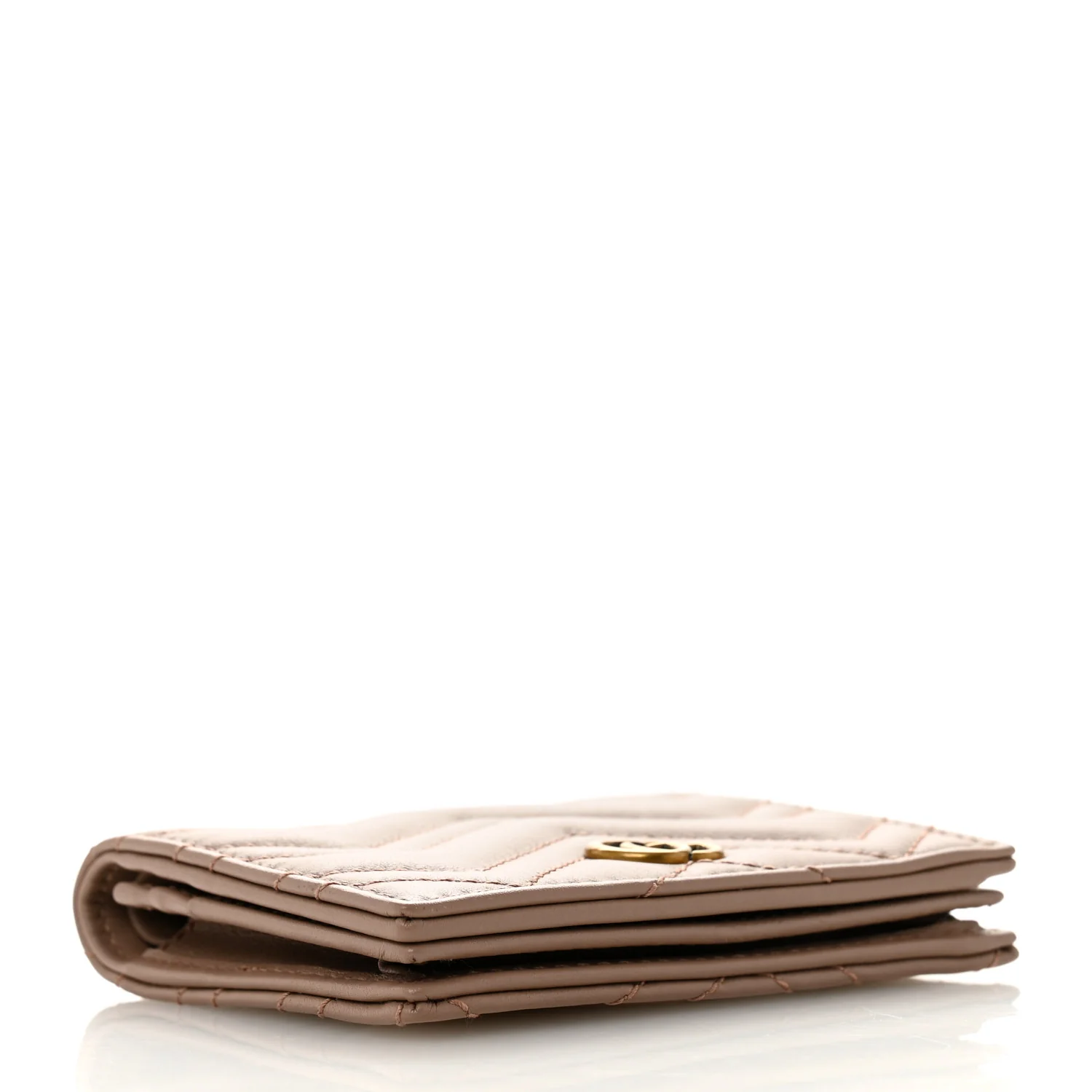 Calfskin Matelasse GG Marmont Card Case Wallet Porcelain Rose - Image 4