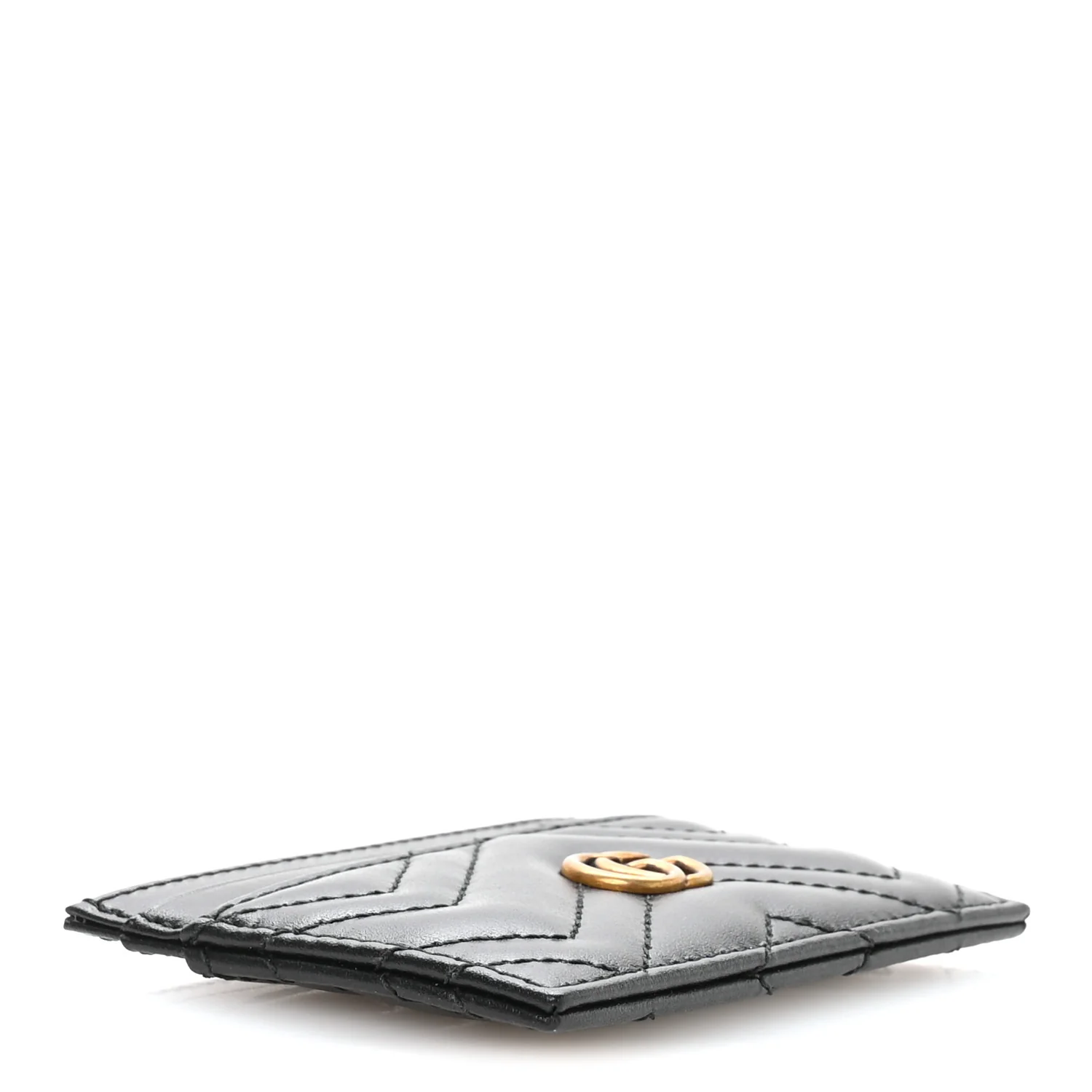Calfskin Matelasse GG Marmont Card Holder Black - Image 4