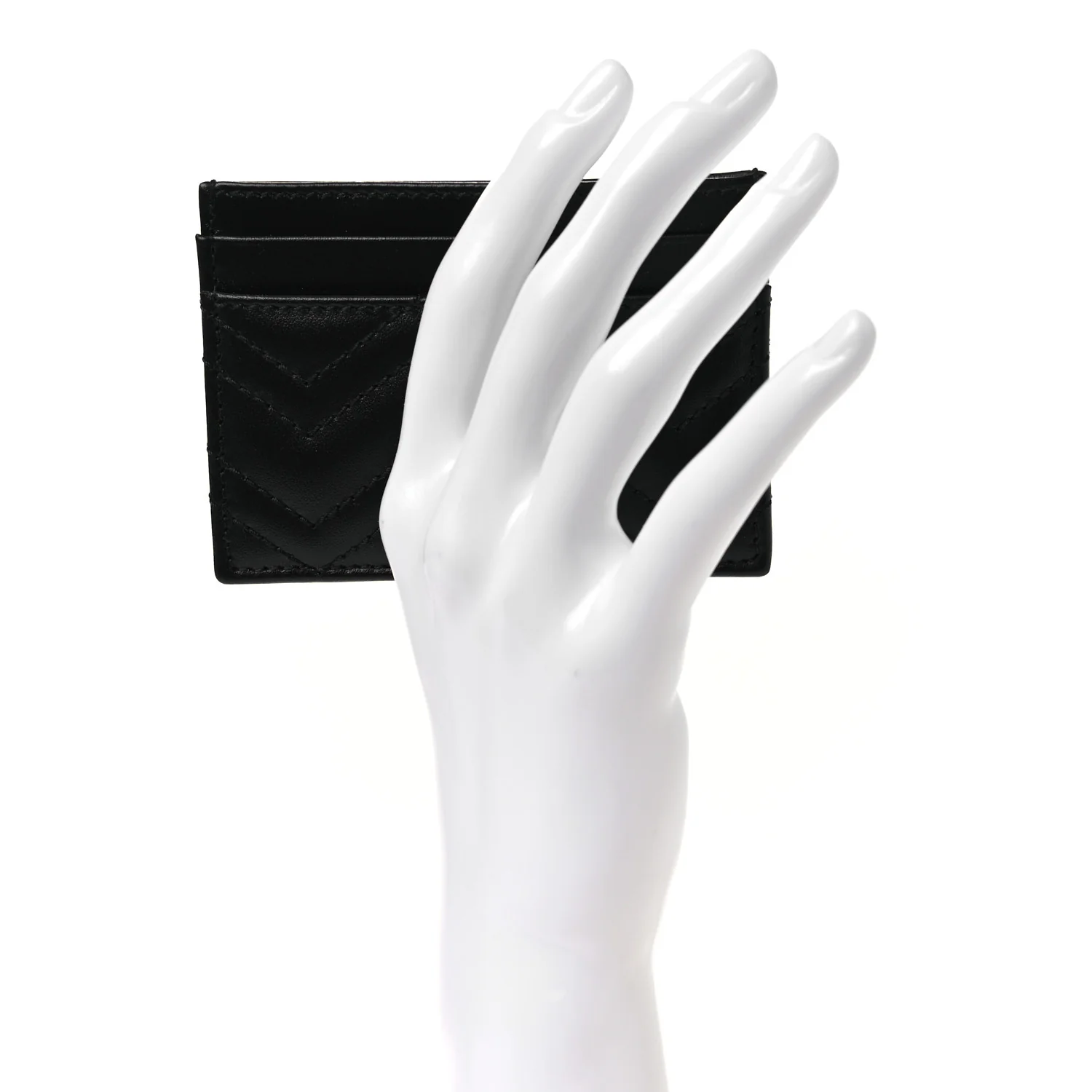 Calfskin Matelasse GG Marmont Card Holder Black - Image 2