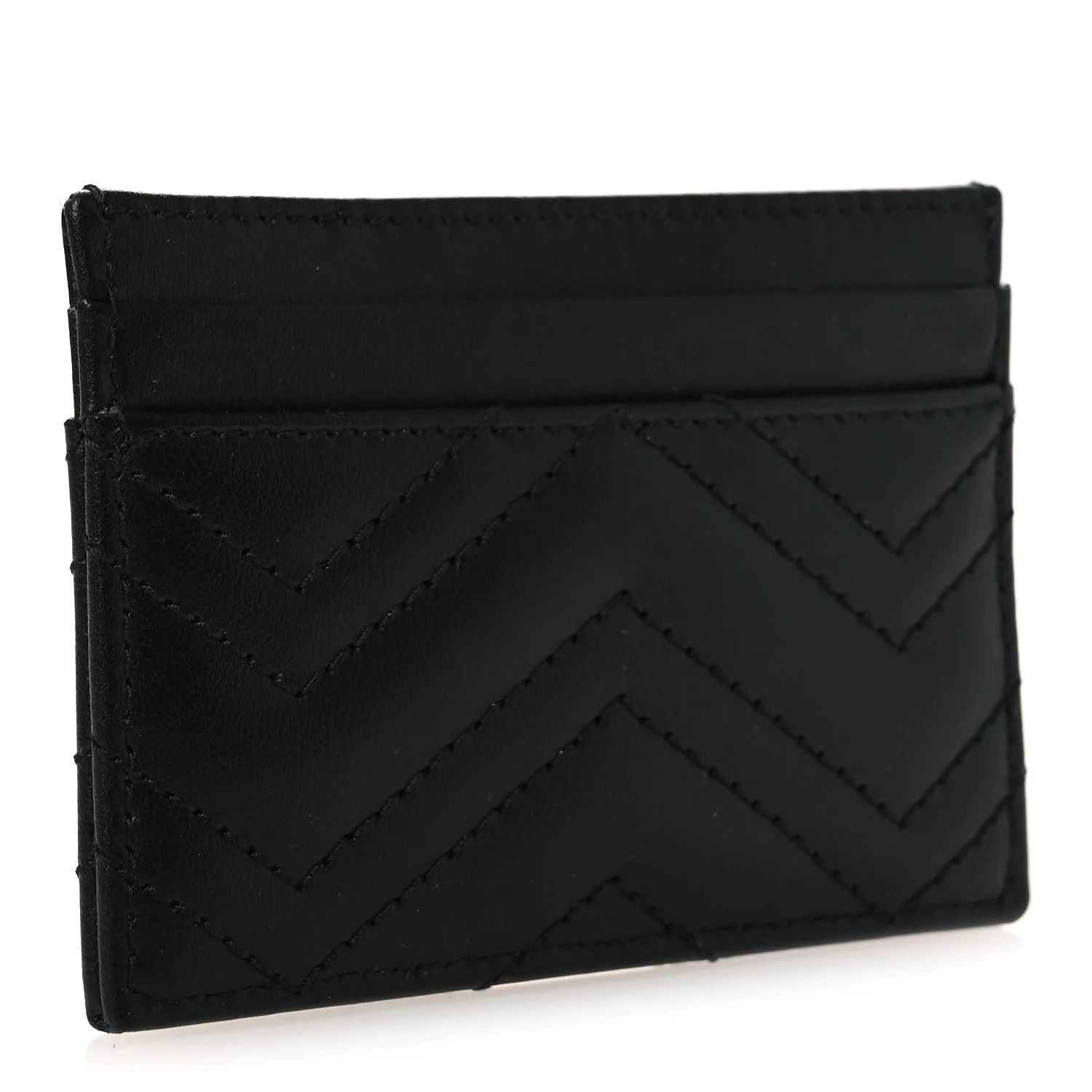 Calfskin Matelasse GG Marmont Card Holder Black - Image 3
