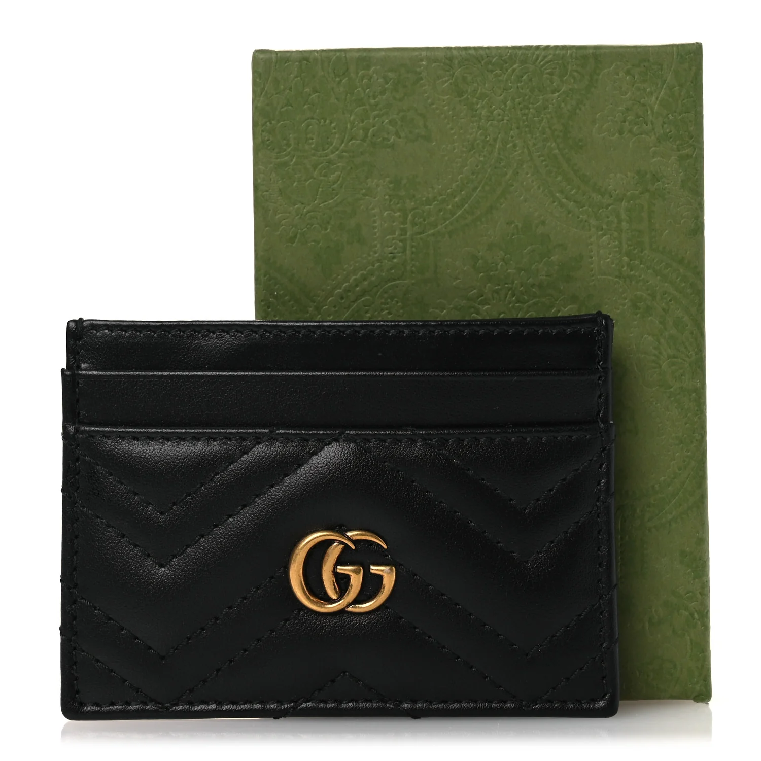 Calfskin Matelasse GG Marmont Card Holder Black - Image 7