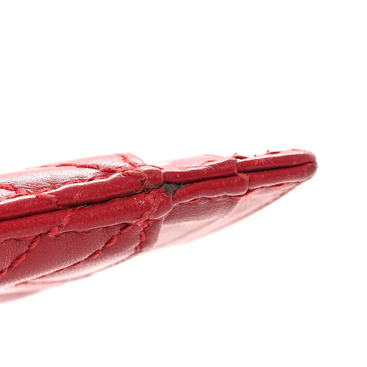 Calfskin Matelasse GG Marmont Card Holder Hibiscus Red - Image 8