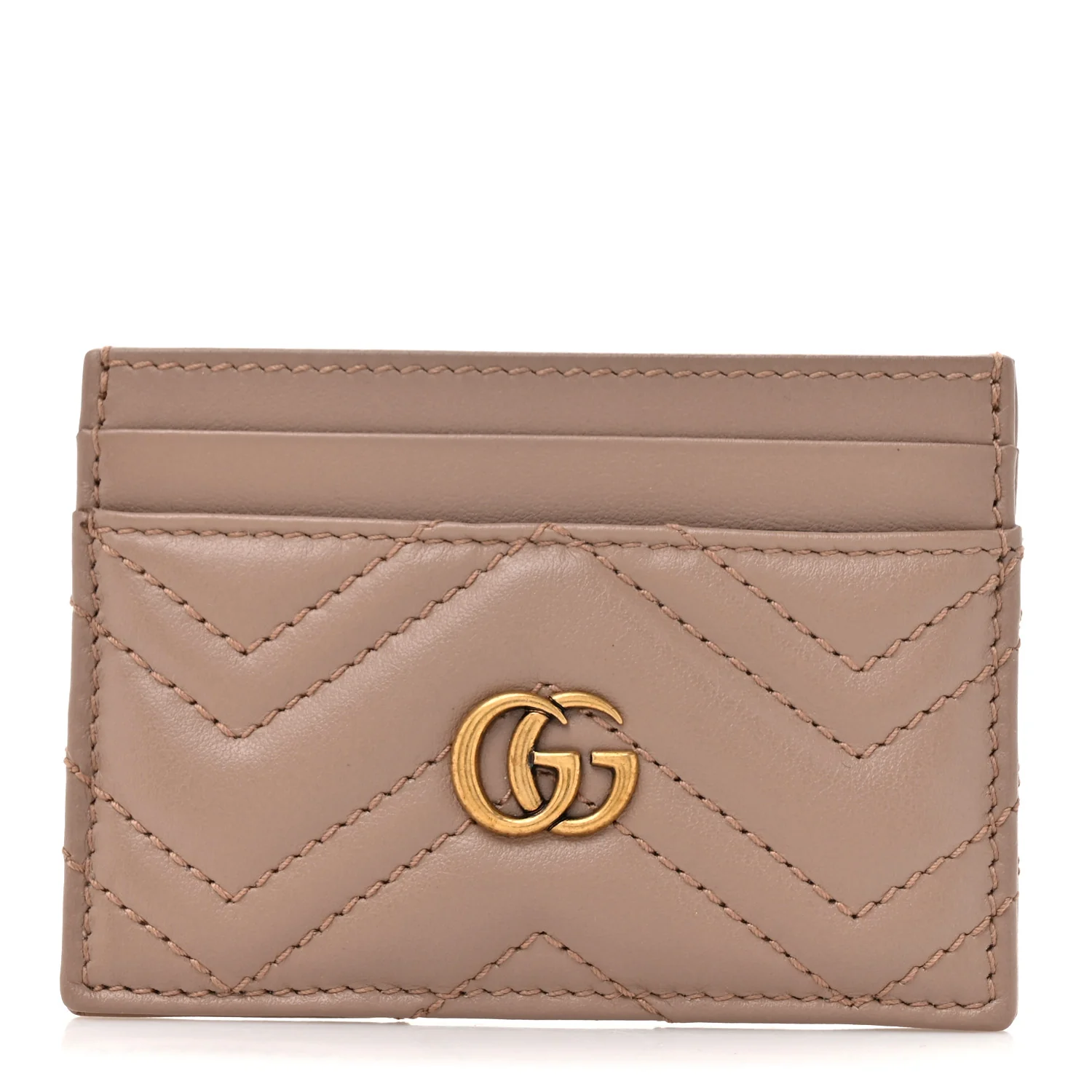 Calfskin Matelasse GG Marmont Card Holder Porcelain Rose - Image 2