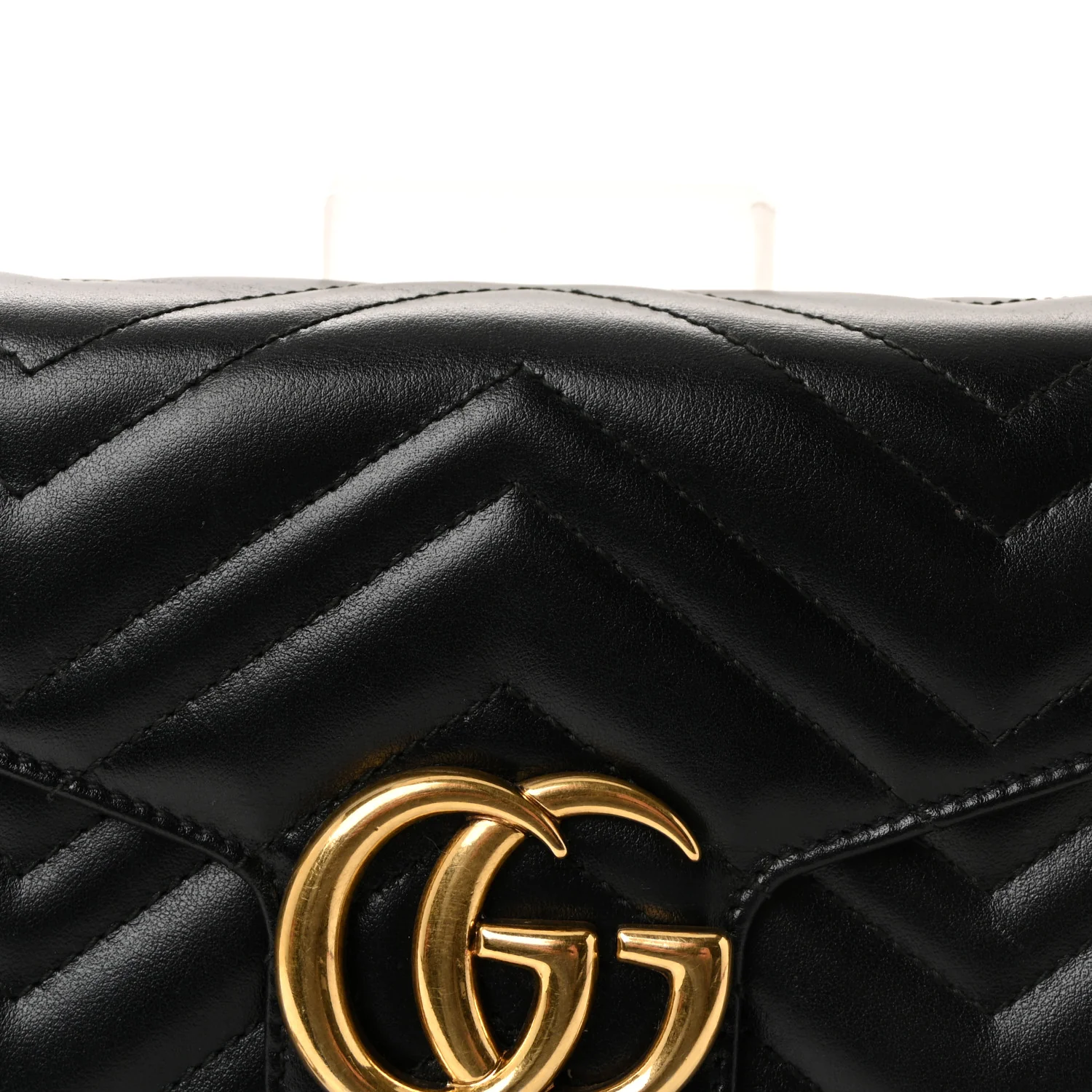 Calfskin Matelasse GG Marmont Chain Wallet Black - Image 8
