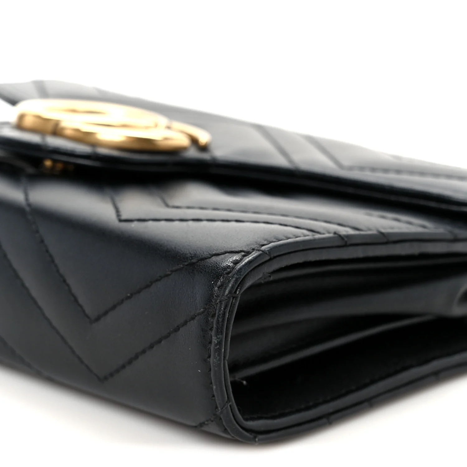Calfskin Matelasse GG Marmont Chain Wallet Black - Image 10