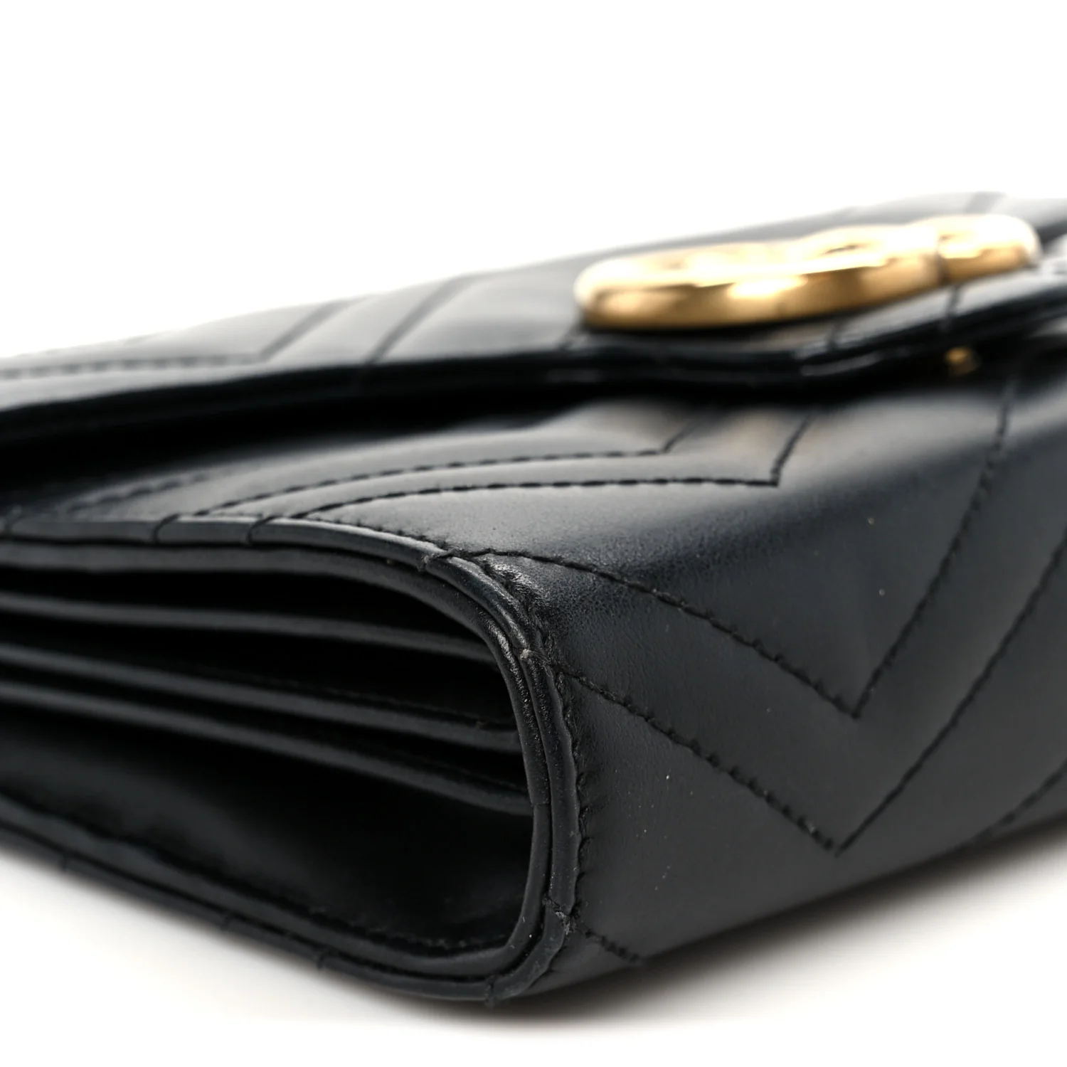 Calfskin Matelasse GG Marmont Chain Wallet Black - Image 9