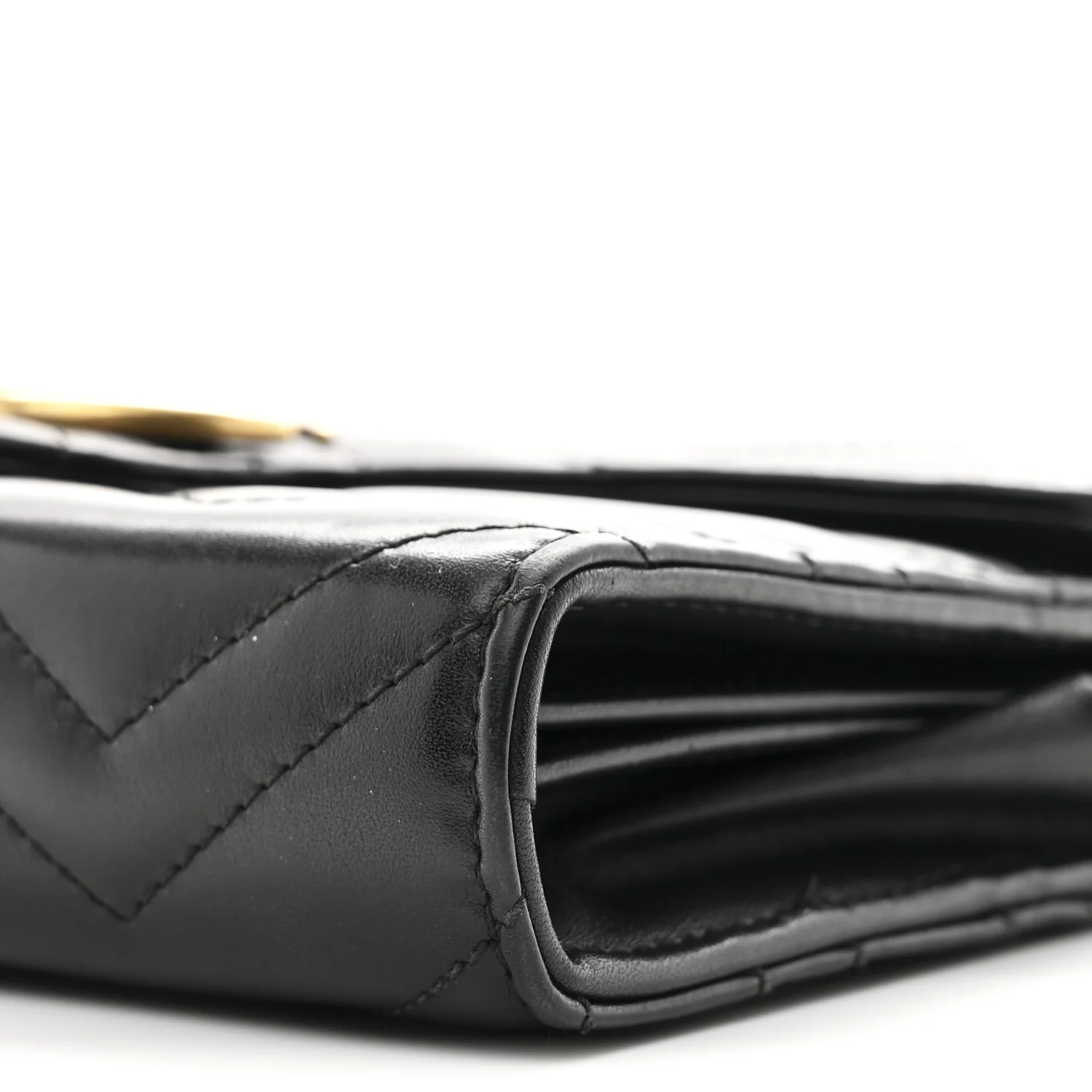 Calfskin Matelasse GG Marmont Chain Wallet Black - Image 10