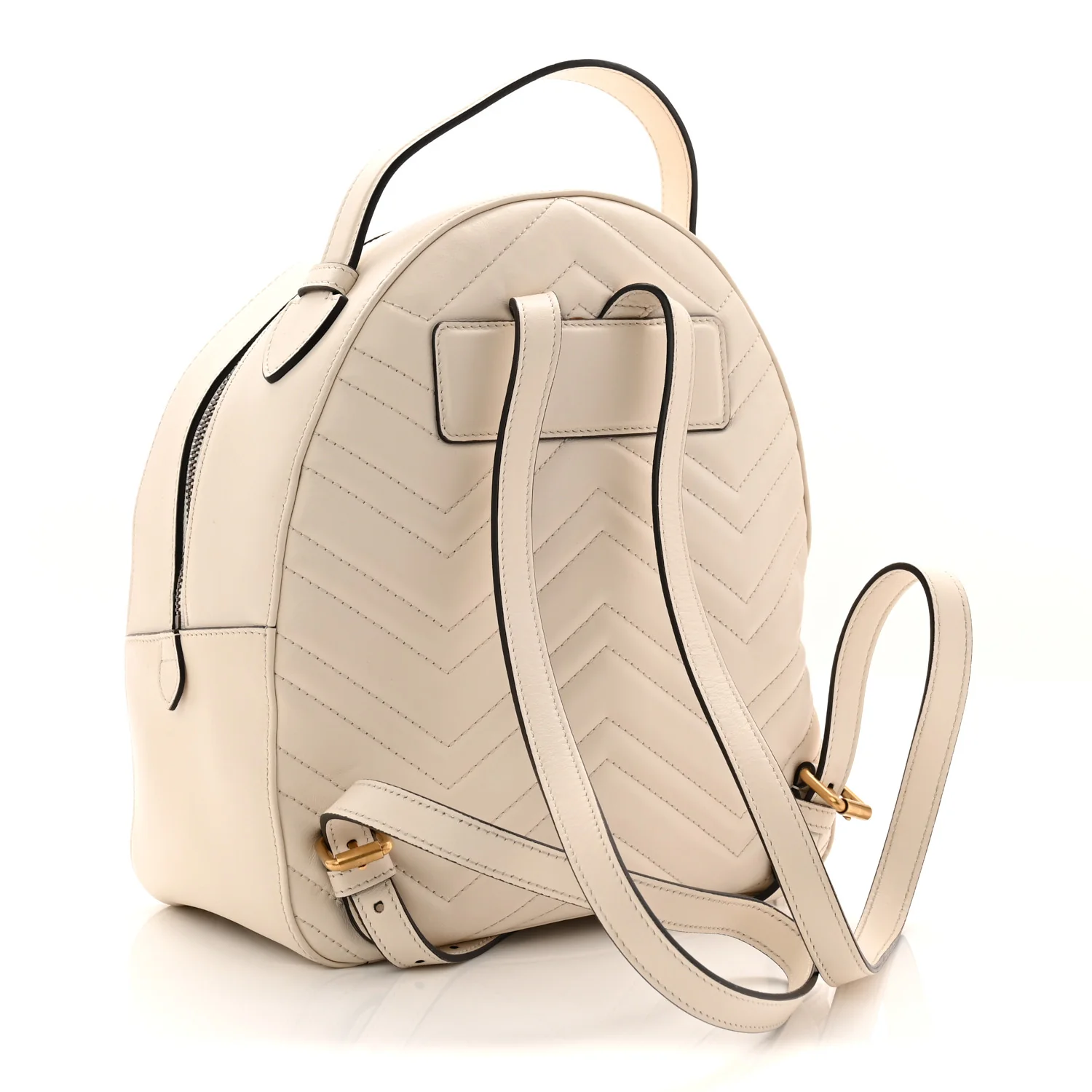 Calfskin Matelasse GG Marmont Dome Backpack White - Image 3