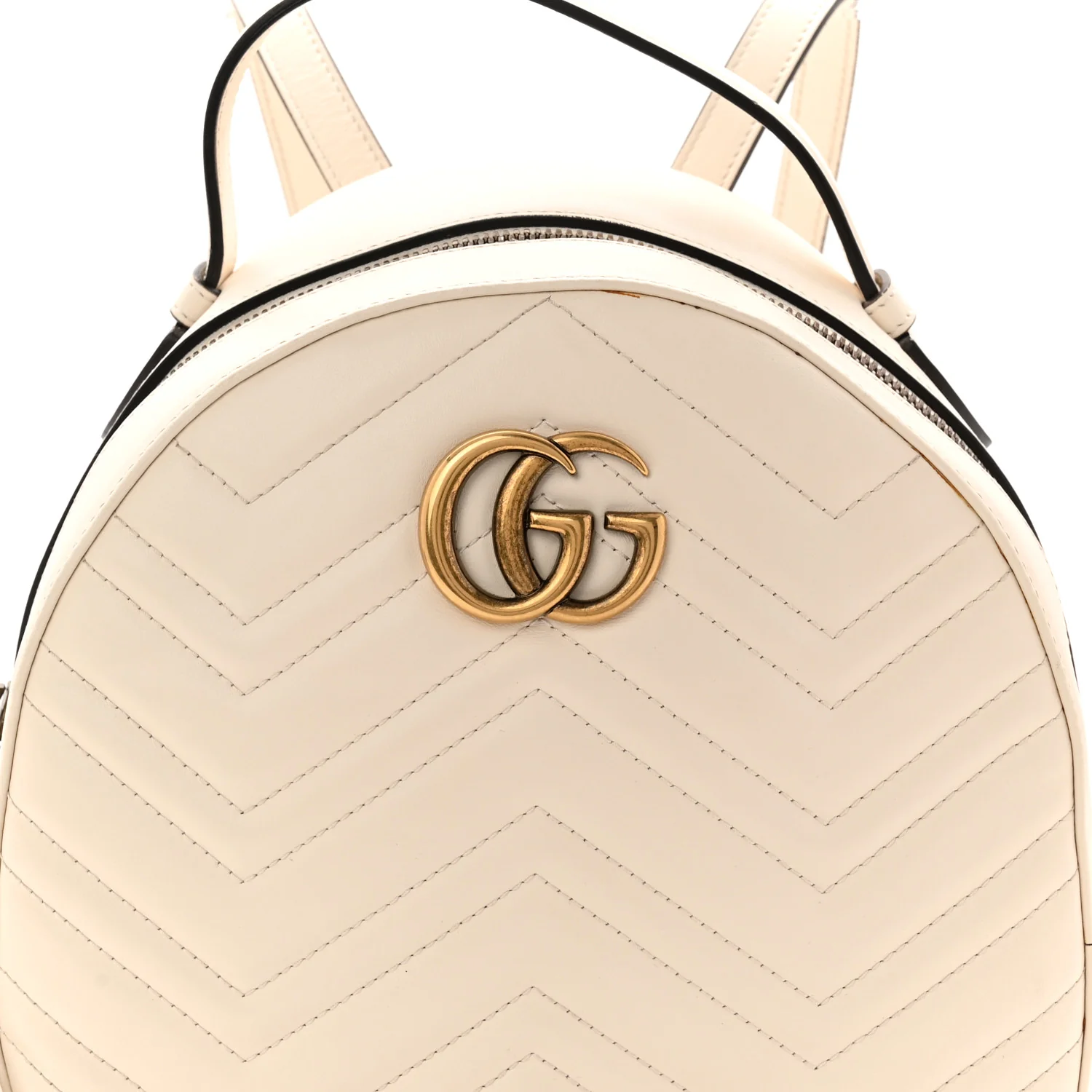 Calfskin Matelasse GG Marmont Dome Backpack White - Image 8