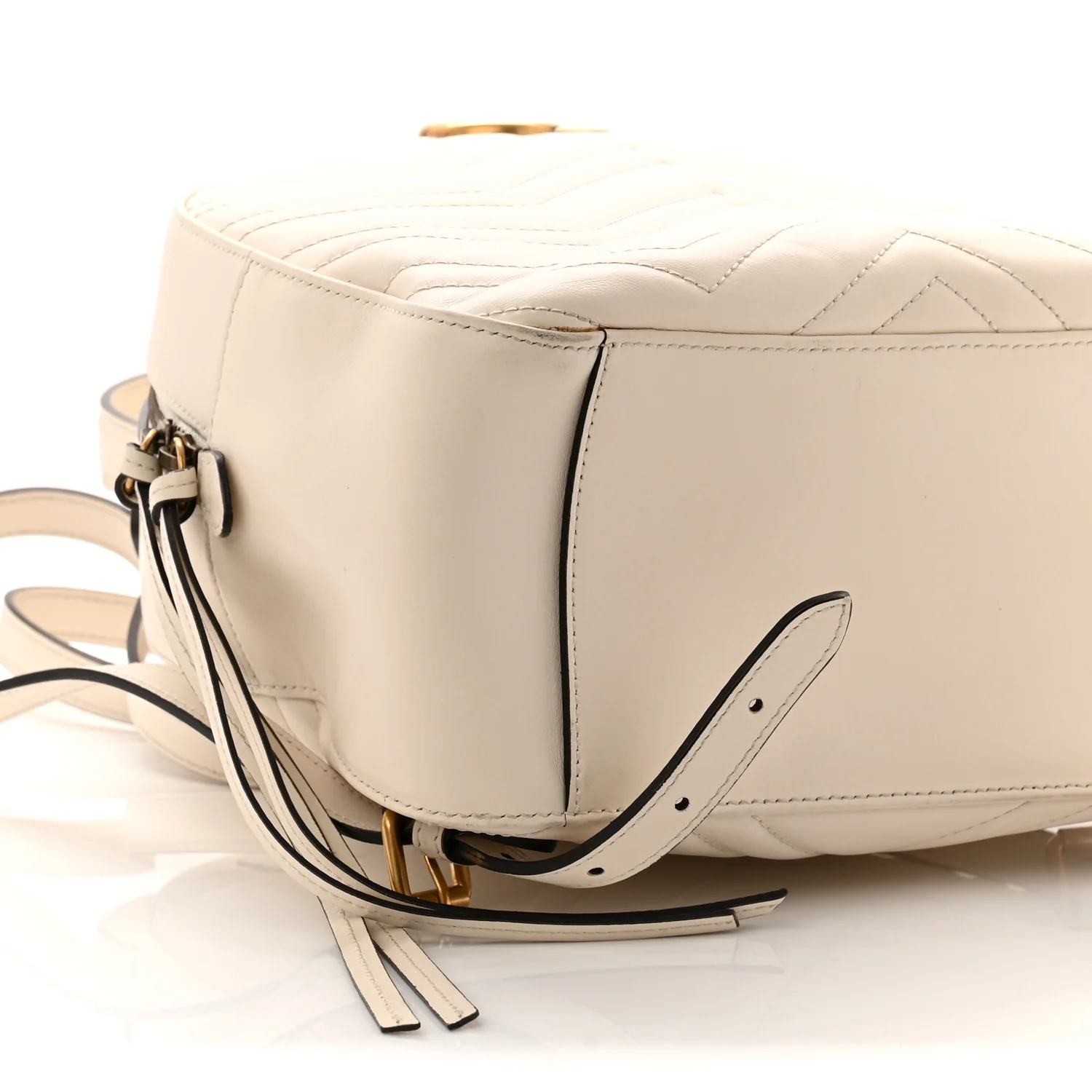 Calfskin Matelasse GG Marmont Dome Backpack White - Image 9