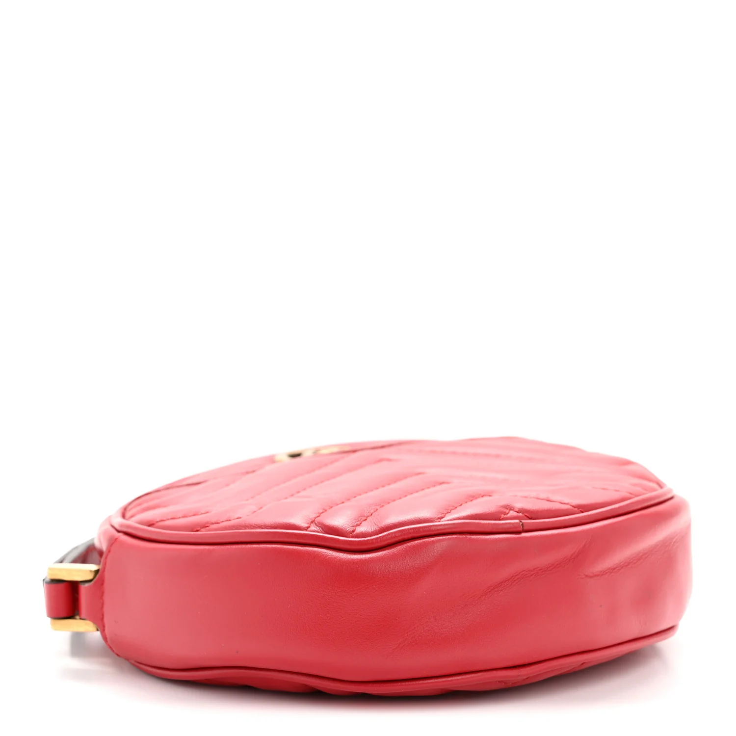 Calfskin Matelasse GG Marmont Round Wrist Wallet Hibiscus Red - Image 4