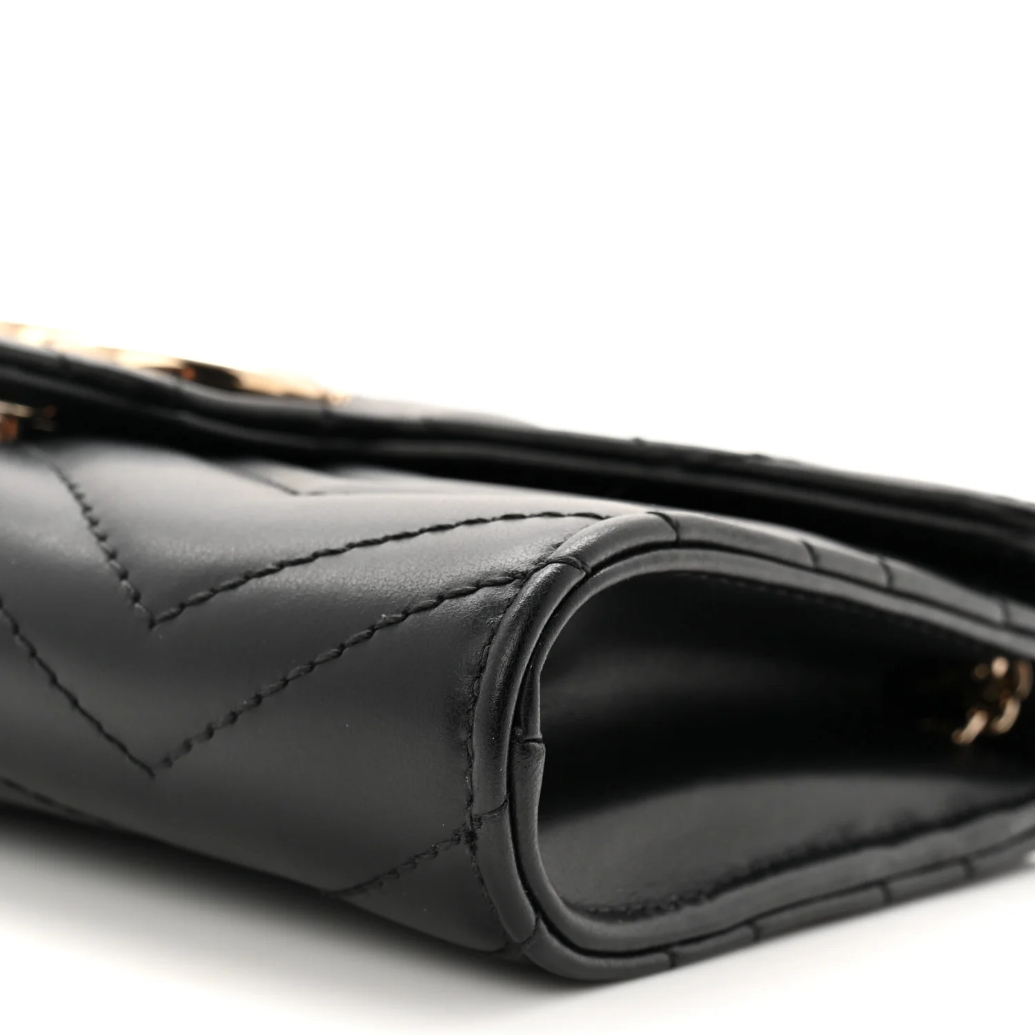Calfskin Matelasse GG Marmont Wallet on Chain Black - Image 17