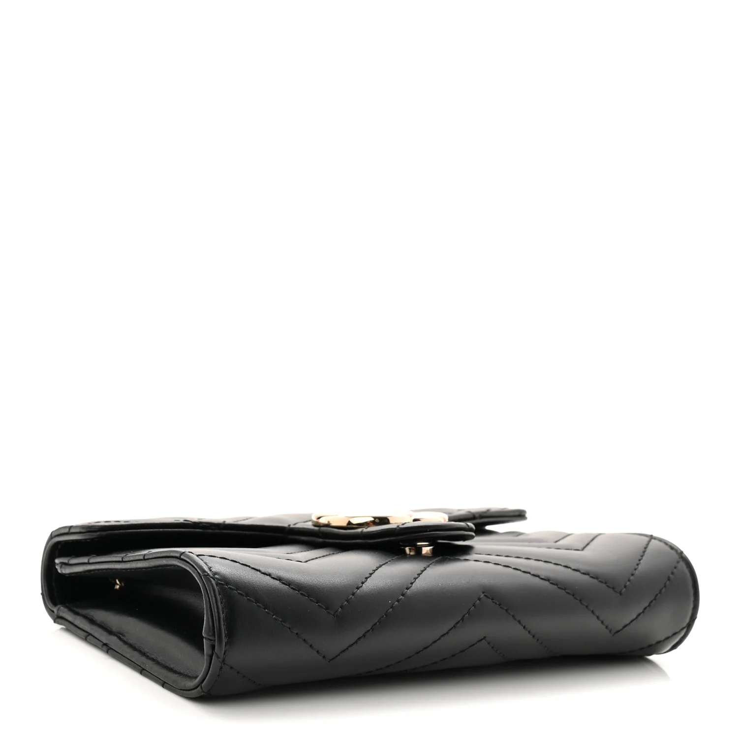 Calfskin Matelasse GG Marmont Wallet on Chain Black - Image 7