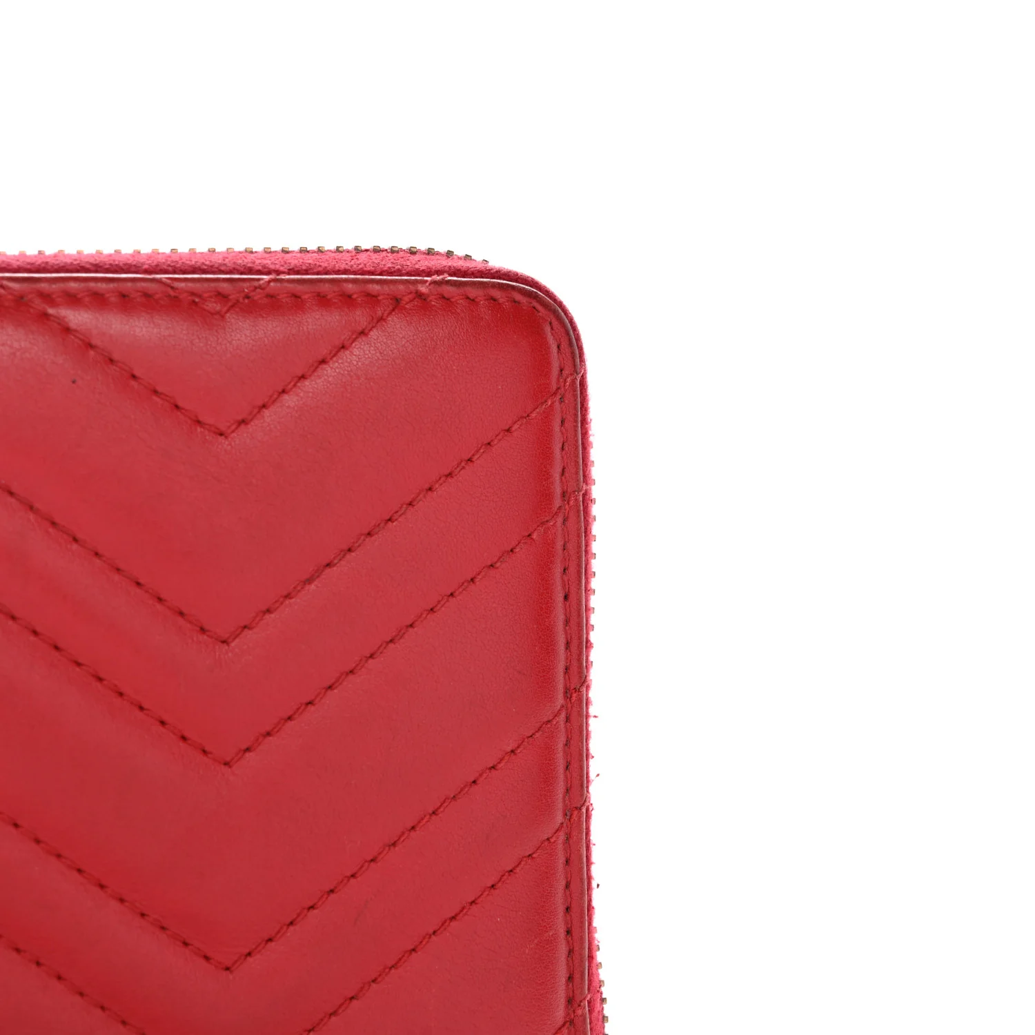 Calfskin Matelasse GG Marmont Zip Around Wallet Hibiscus Red - Image 10