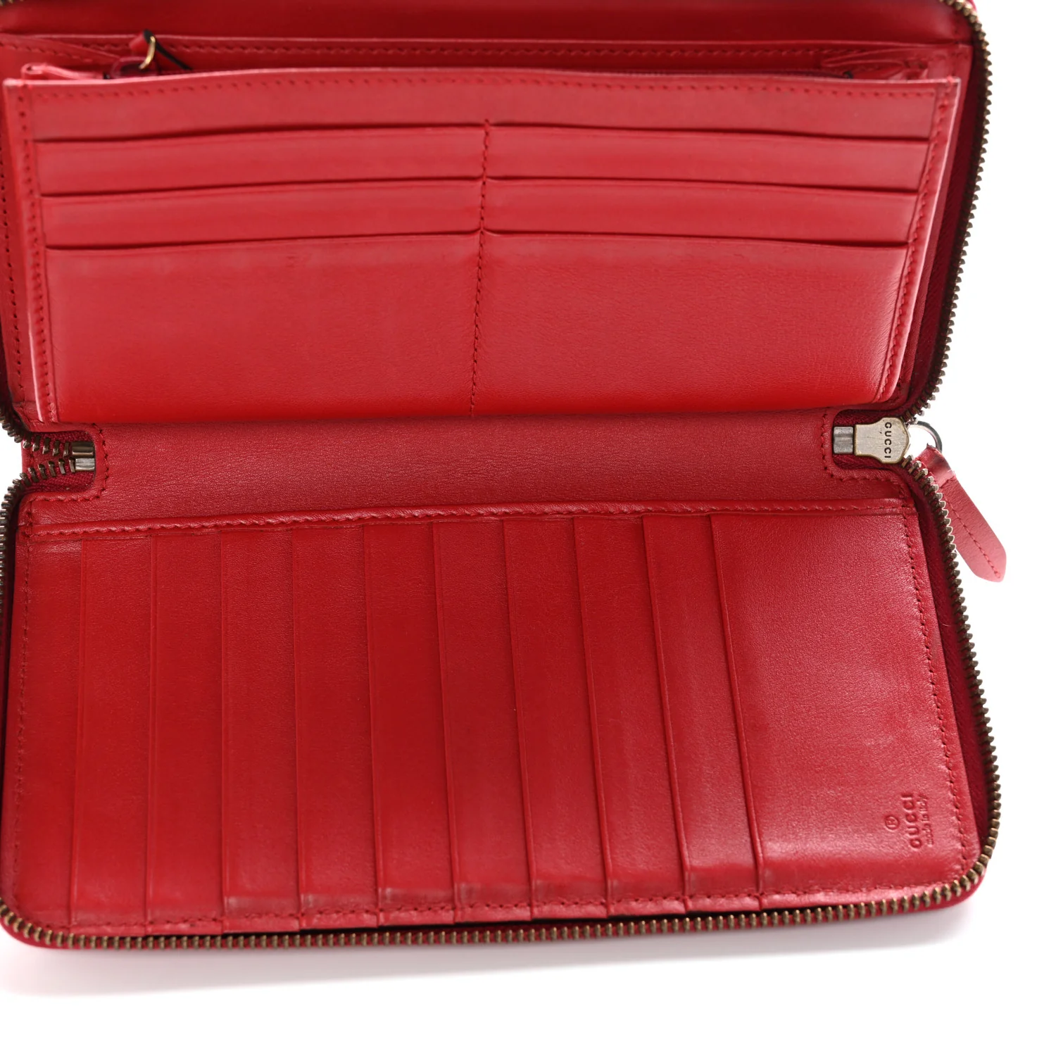 Calfskin Matelasse GG Marmont Zip Around Wallet Hibiscus Red - Image 5
