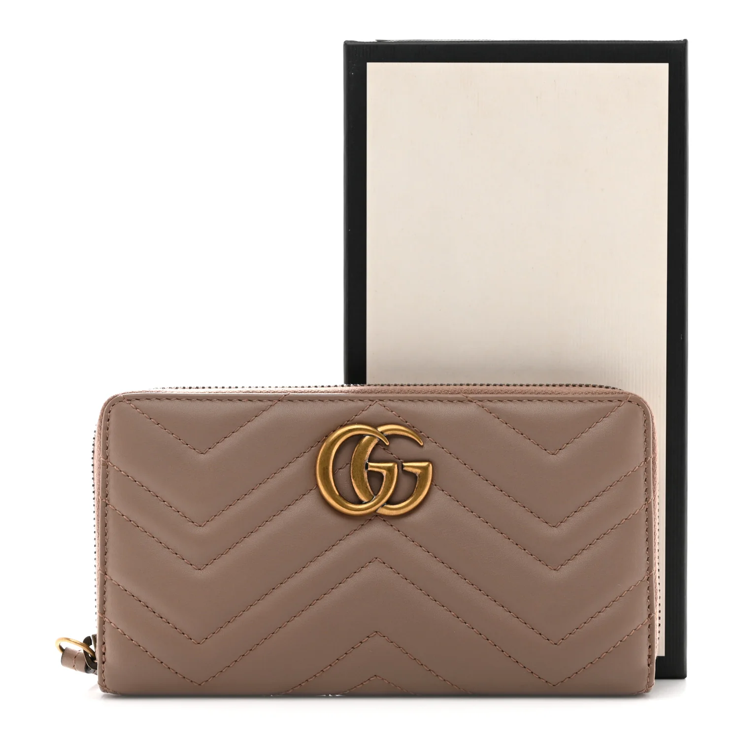 Calfskin Matelasse GG Marmont Zip Around Wallet Porcelain Rose - Image 8